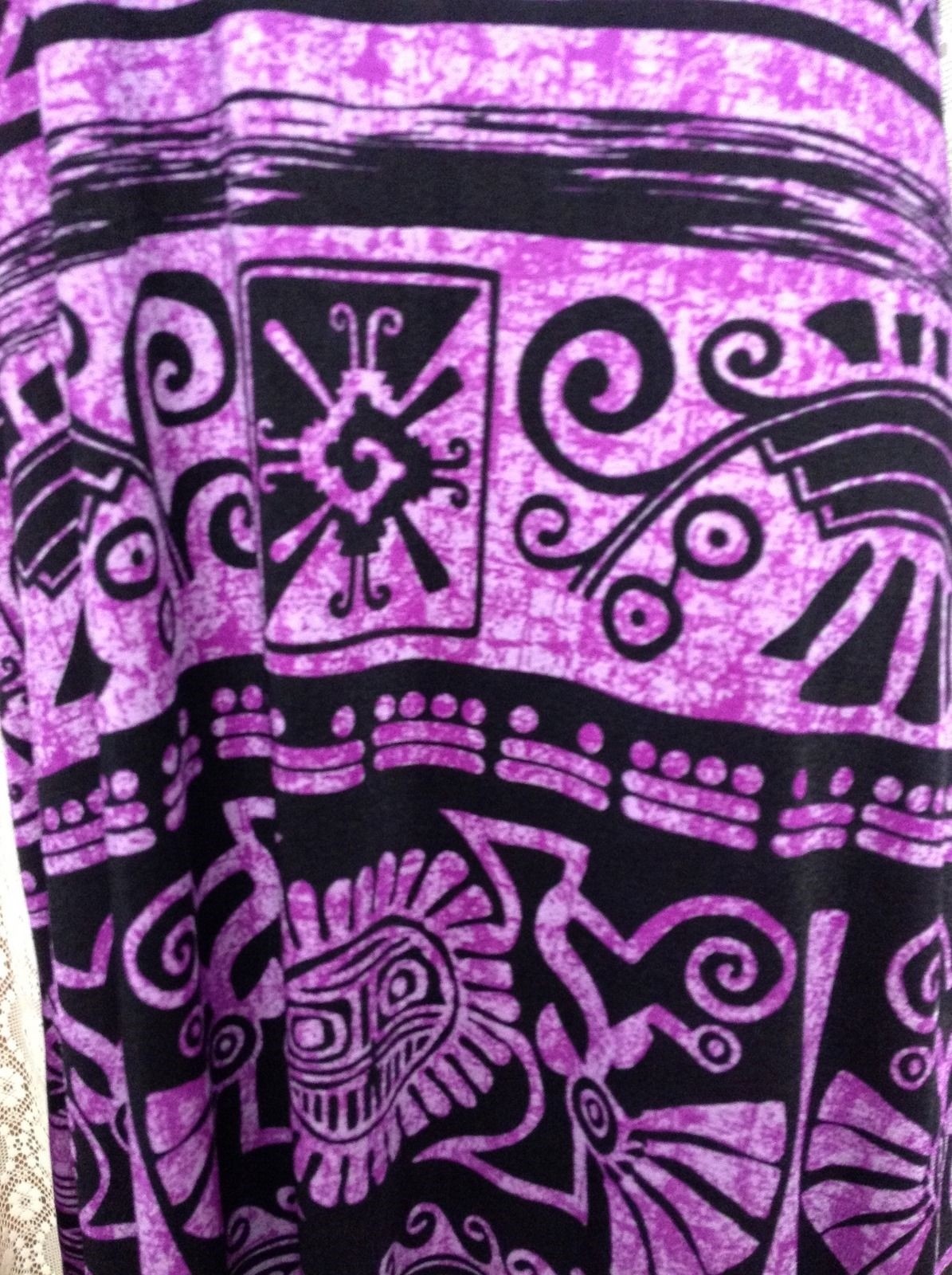 JOSTAR Purple Aztec LONG TANK DRESS Stretch Poly Spandex Knit S M L XL 2X 3X