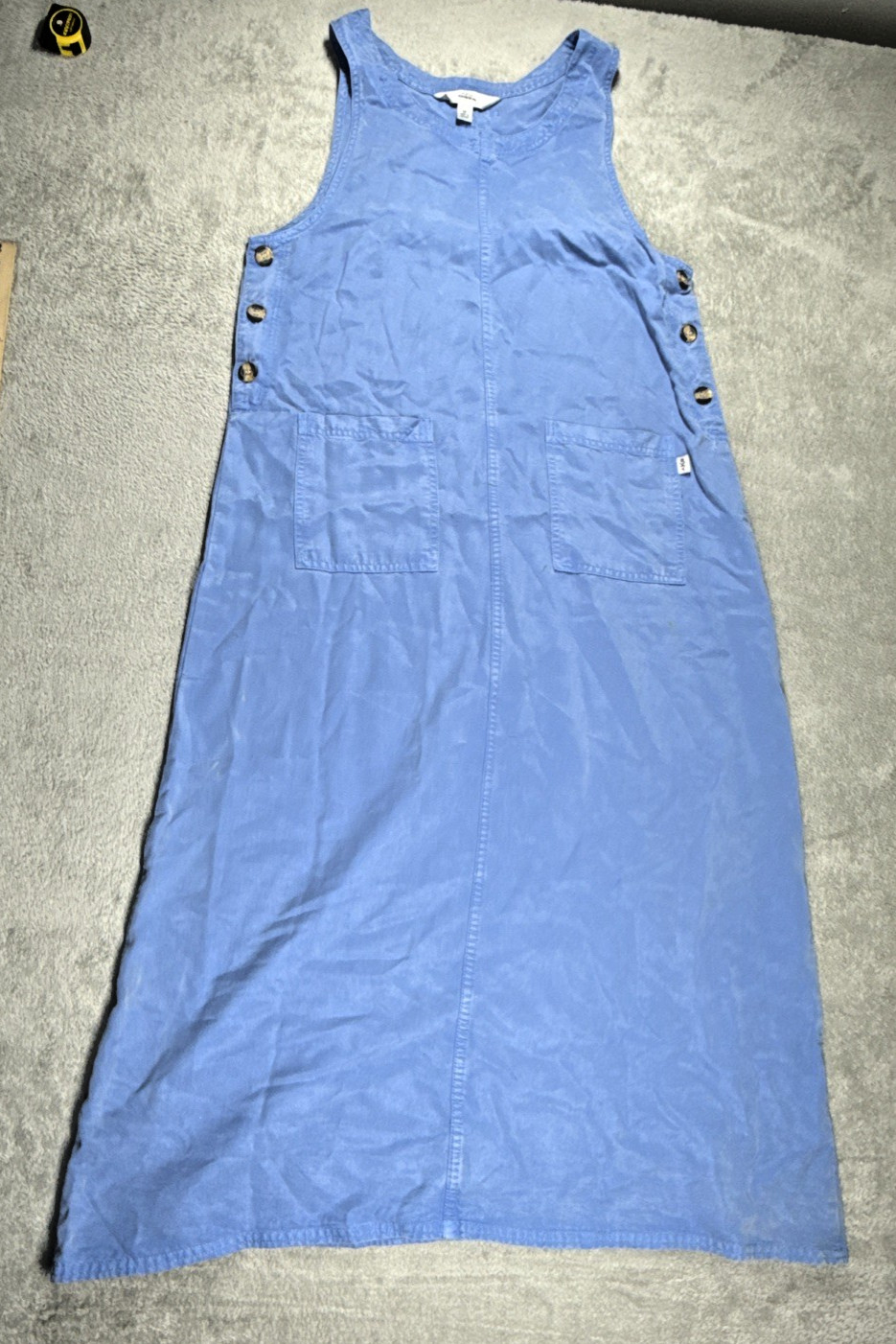 Vintage Amy K Su AKS Women’s Maxi Denim Jumper Dress Blue Size Medium