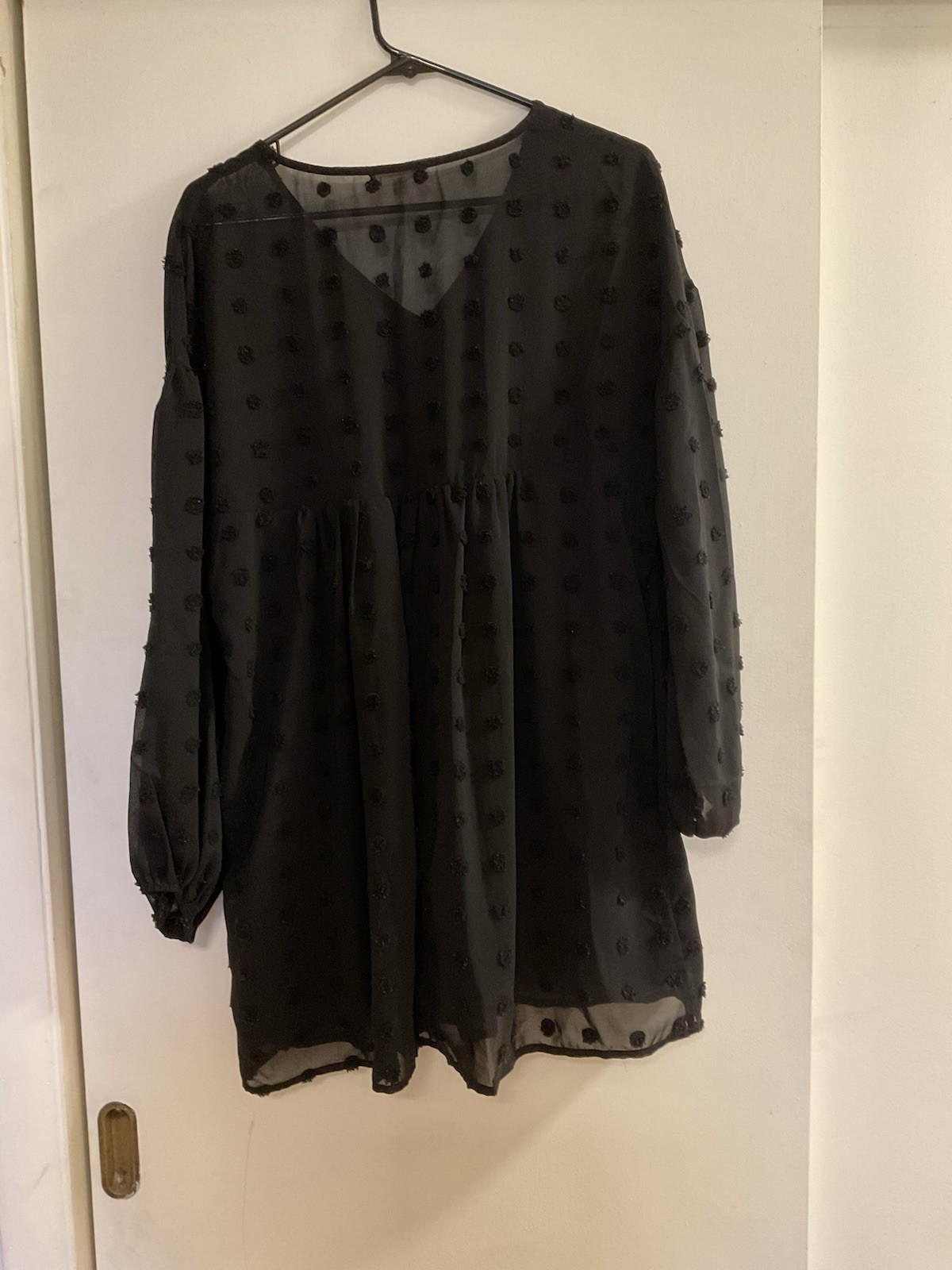Andrée by Unit Boho S Blue Striped Embroidered V-Neck 3/4 Sleeve