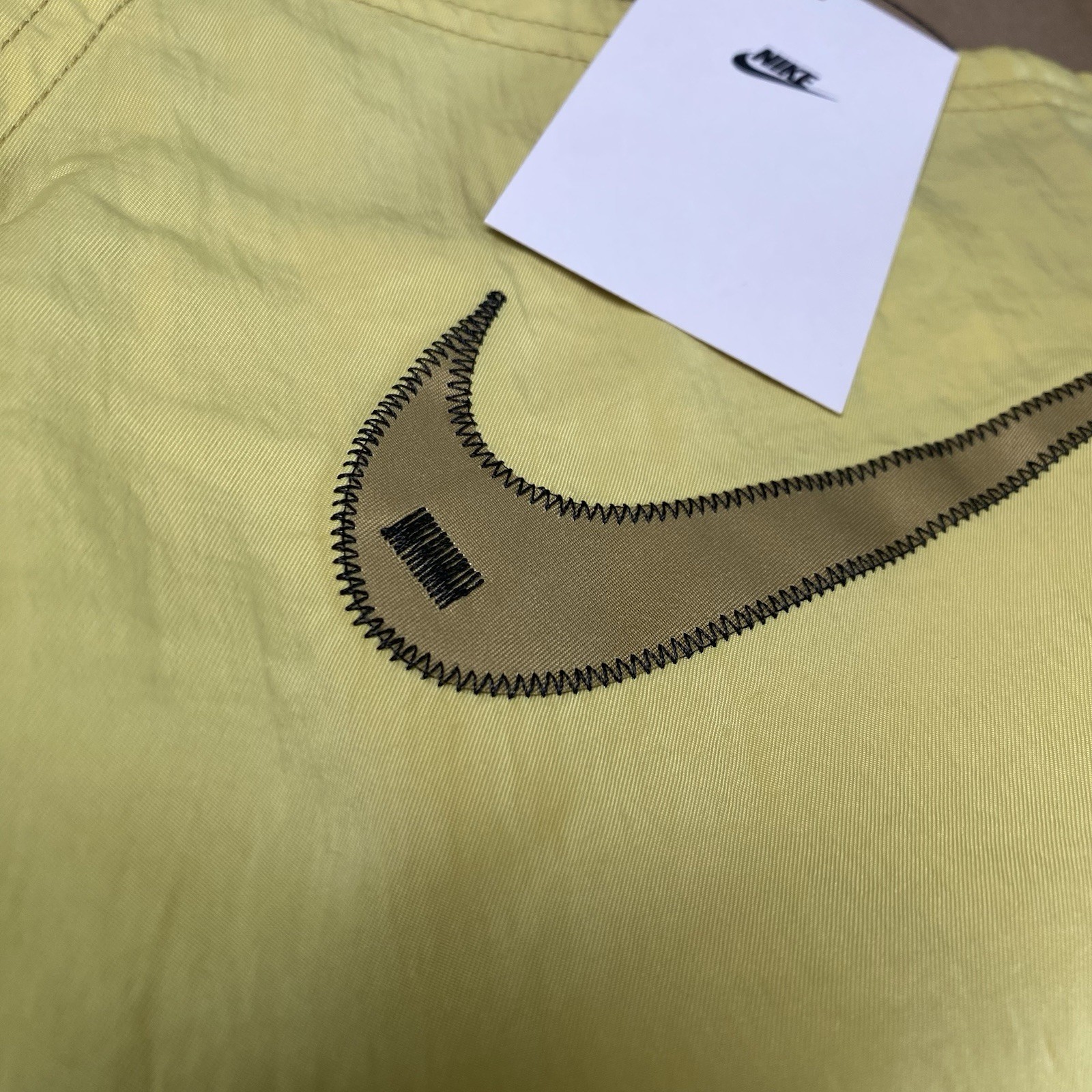 Nike M Medium NSW Swoosh Woven Casual Cami Dress Yellow Women Celery Sportswear