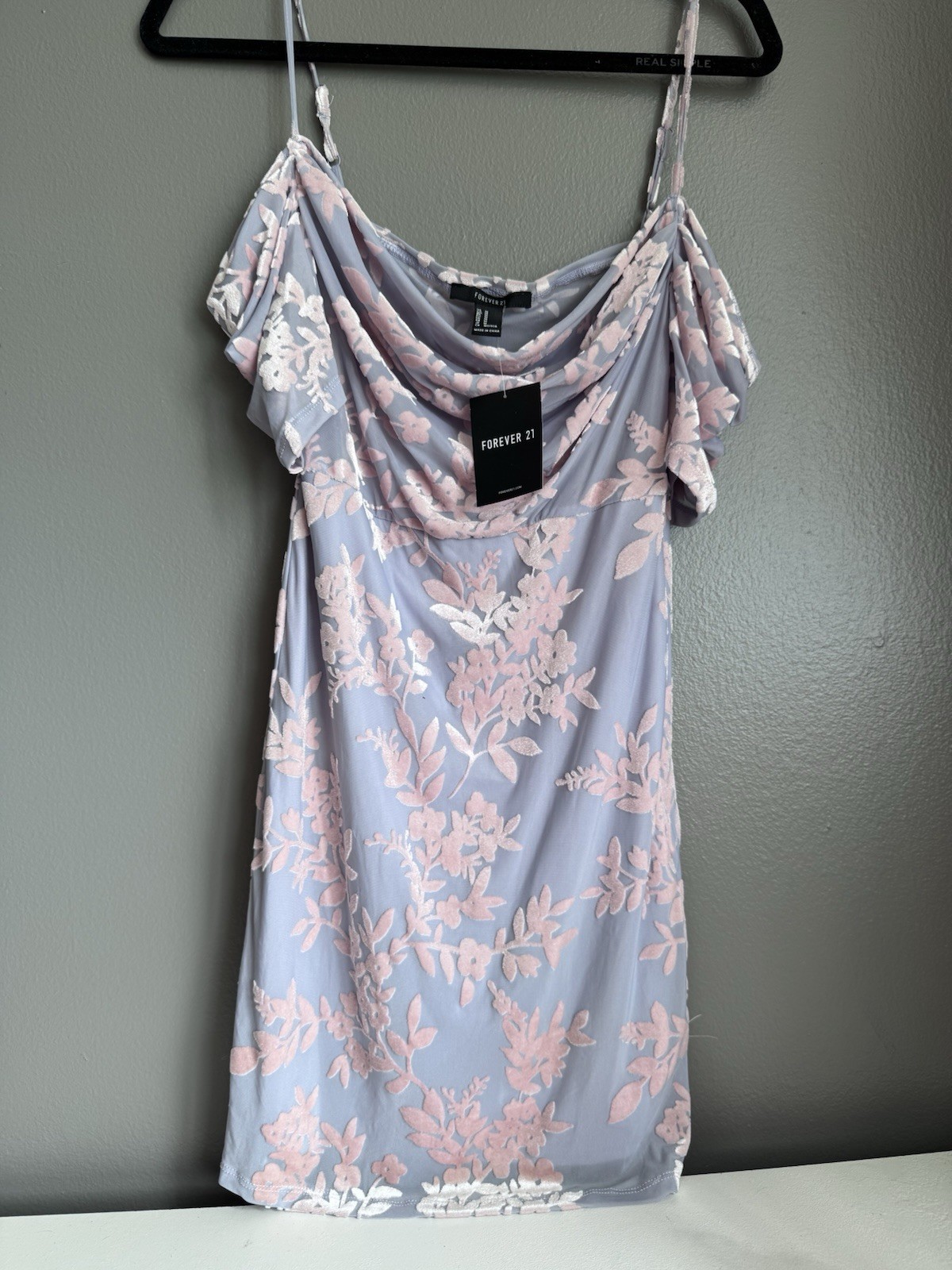 Forever 21 Mini Bodycon Dress M Burnout Velvet Floral Pink Purple Fairy Y2K