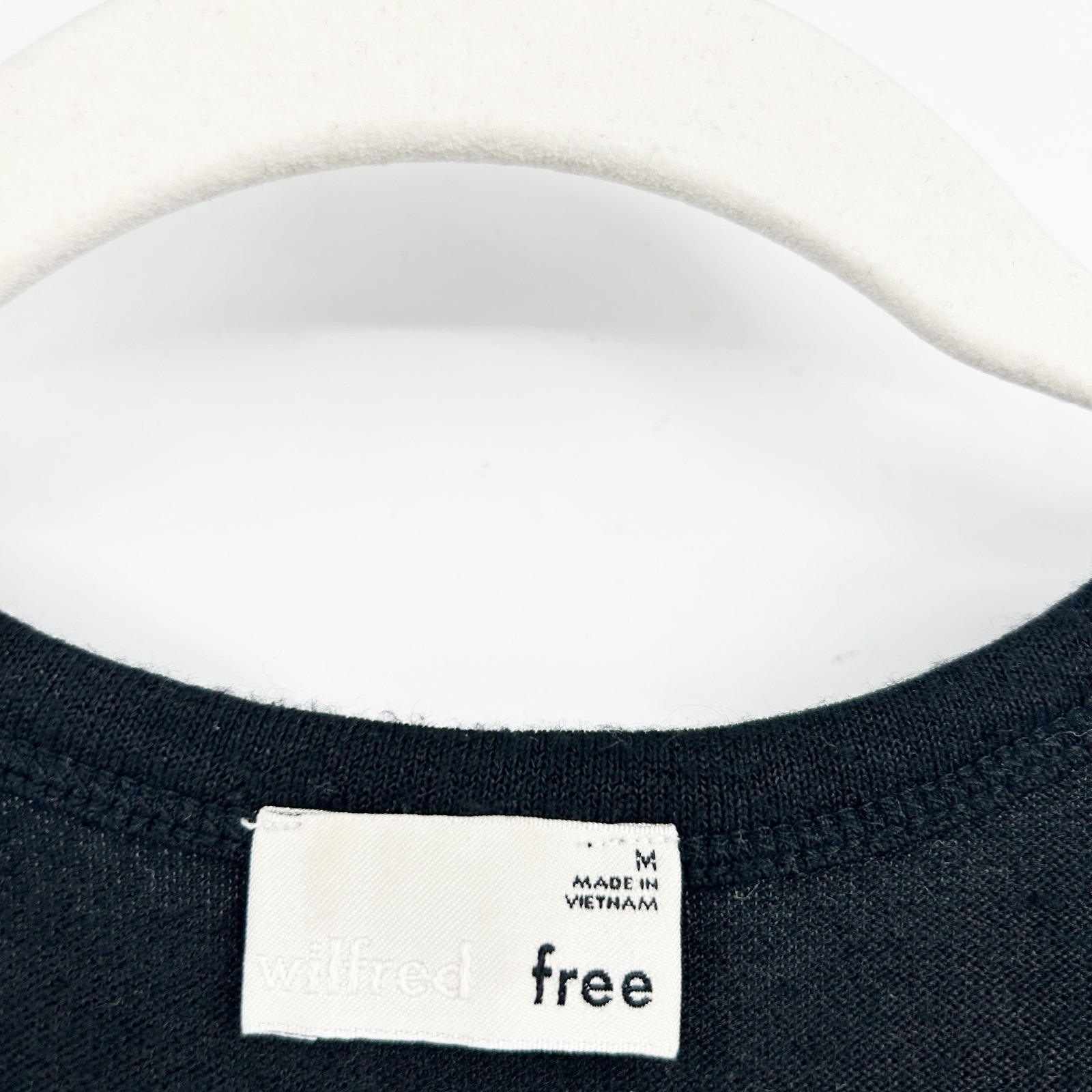 Wilfred Free Aritzia Womens Black Knit Minimalist Bodycon Bruni Midi Dress M