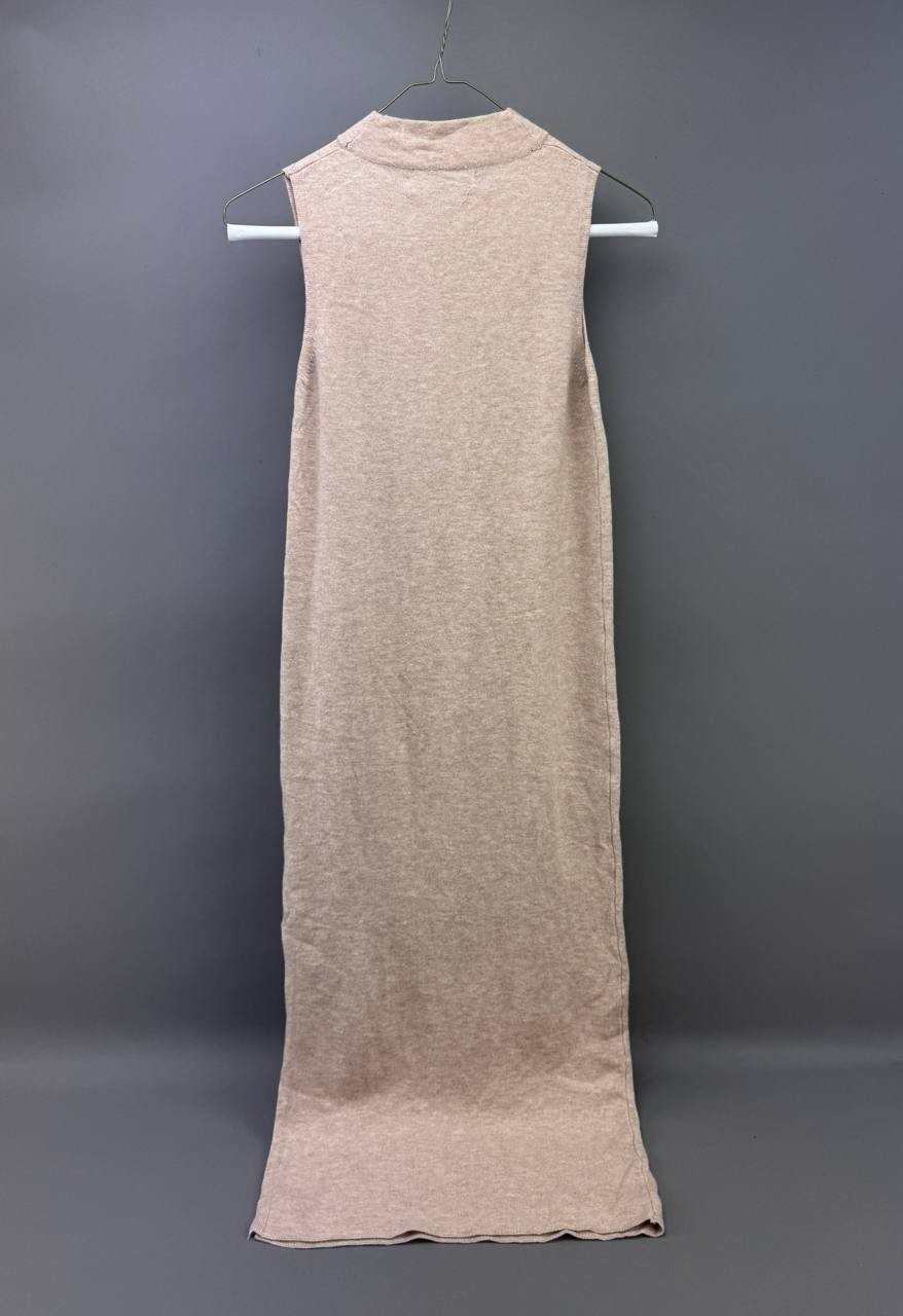 MNG Mango Womens Beige Side Slit Sleeveless Dress Size 2