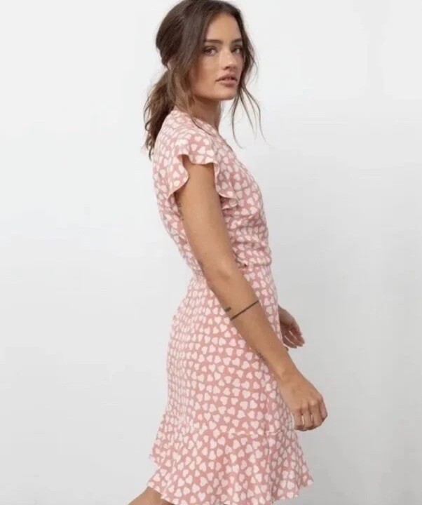 Rails Leanne Sweetheart Wrap Dress Large L New NWT Hearts Silk Lined Beautiful