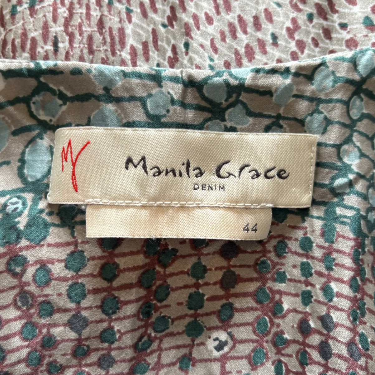 Manila Grace Italian Silk Blend Abstract Print Sleeveless Dress – Size 8-10