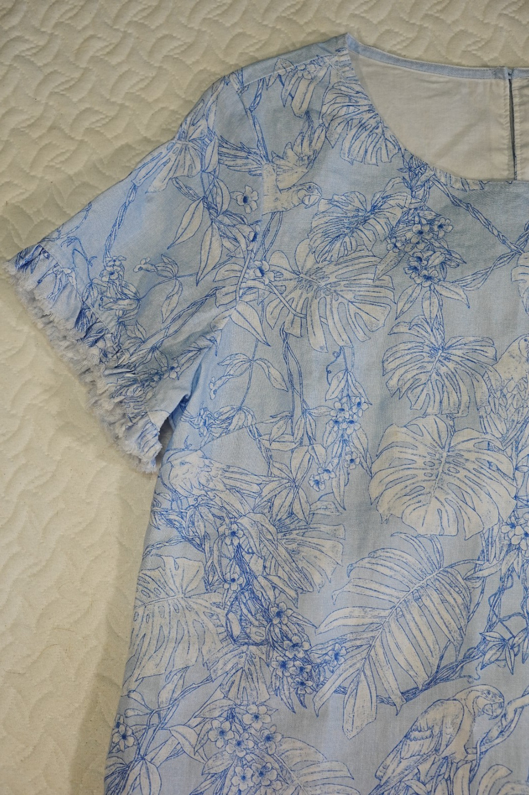 Tommy Bahama Tropical Parrots Linen Dress M Dress