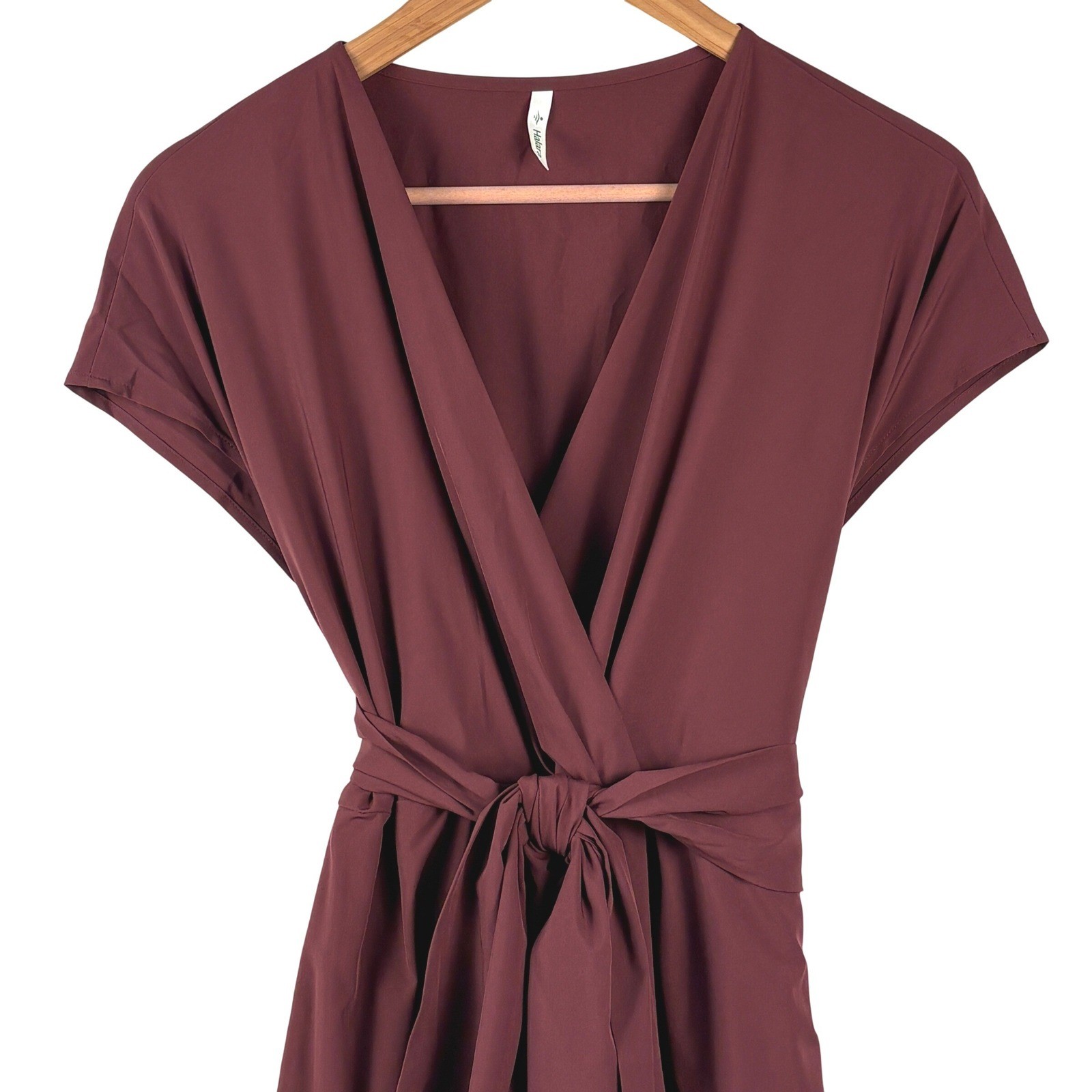 NWT Halara Breezeful CapSleeve Maxi Wrap Dress Sz L Versatile Travel Stretch
