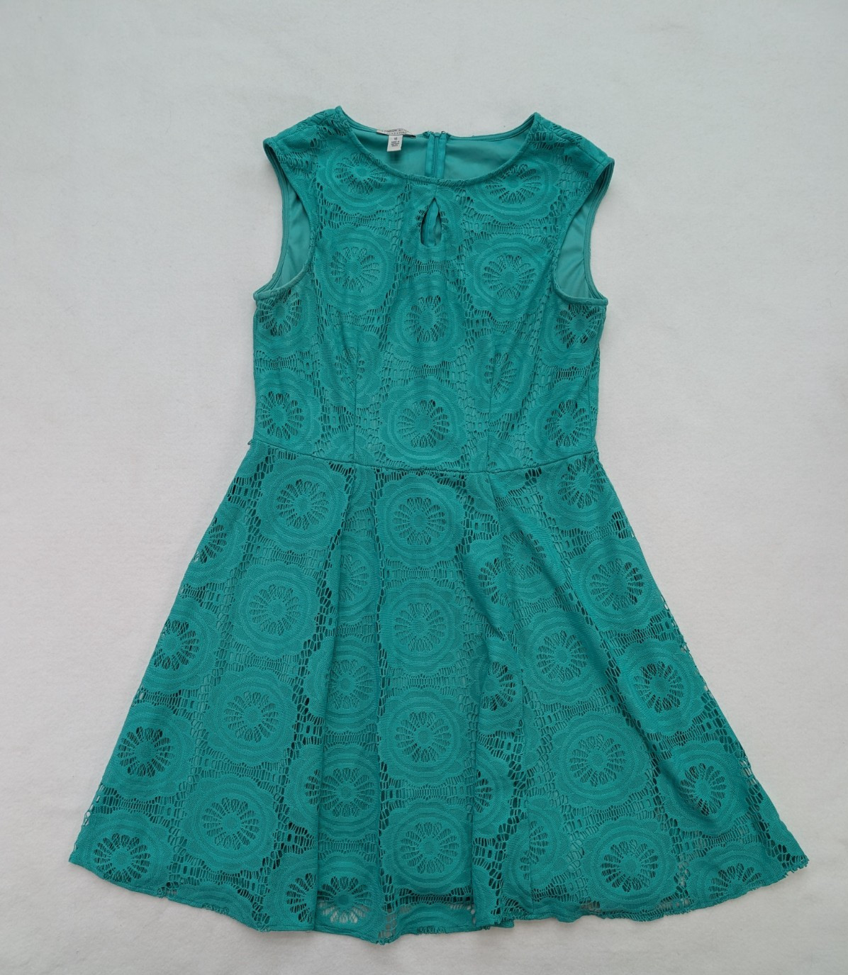 London Style Women’s Dress Size 16 Green Lace Fit & Flare Classic