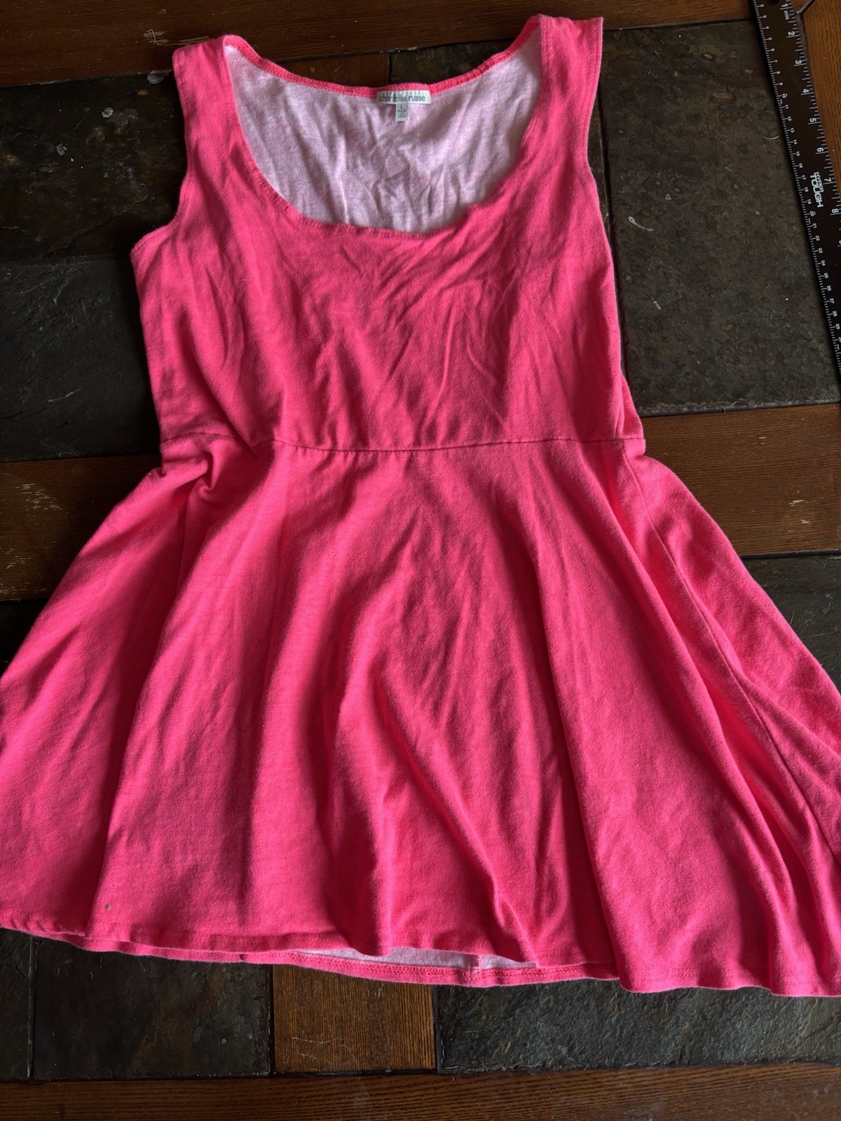 Charlotte Russe Mini Dress Women’s Large Fit And Flare Neon Pink