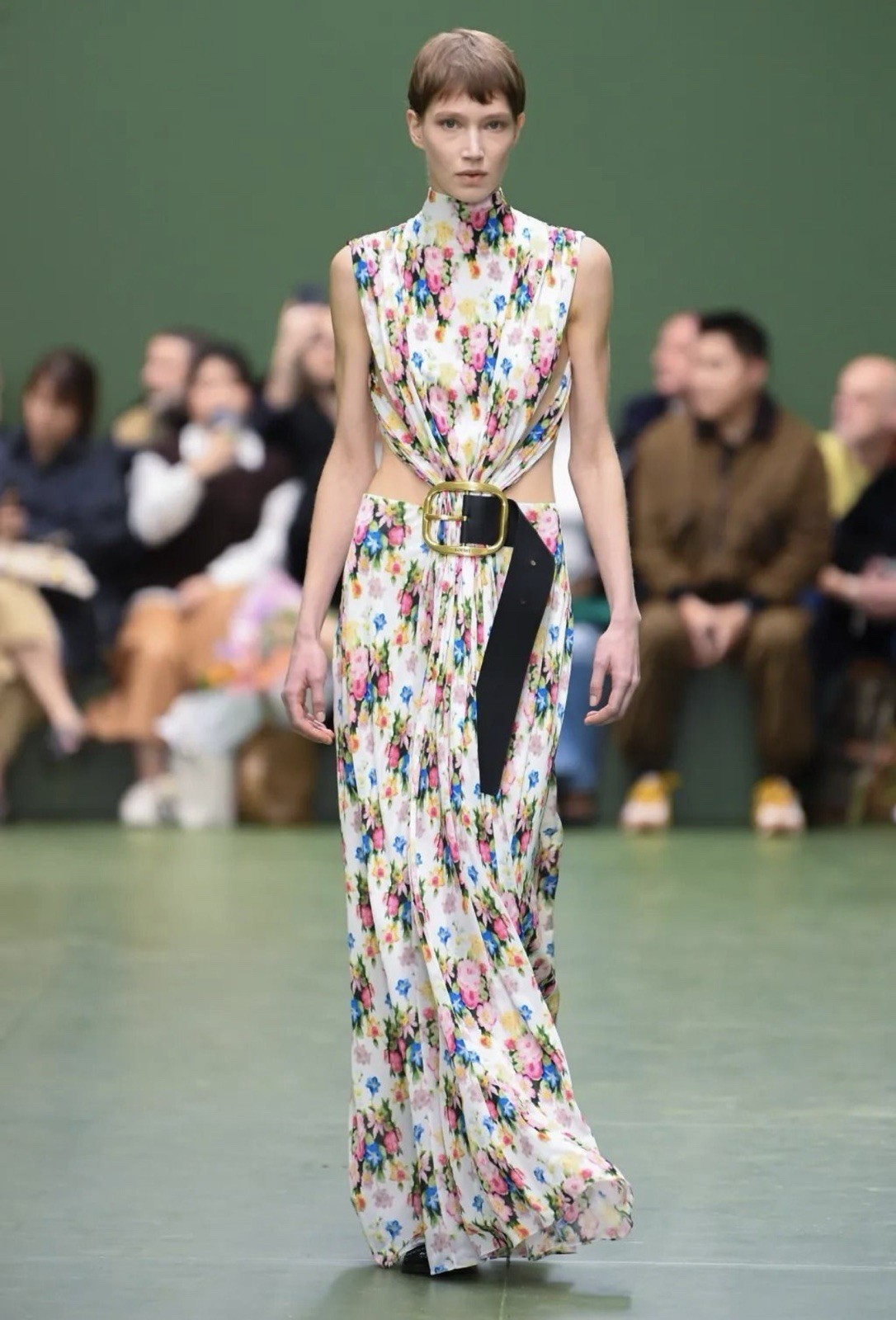 LOEWE Floral Draped Dress 42 Runway Gown Fall/Winter 2024 J W Anderson Era