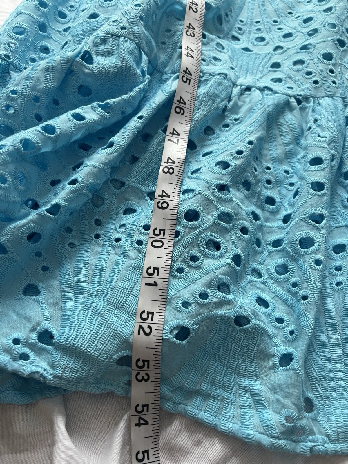 Boston Proper Eyelet Surplice Ankle Length Dress Size 8 Blue Color NWT