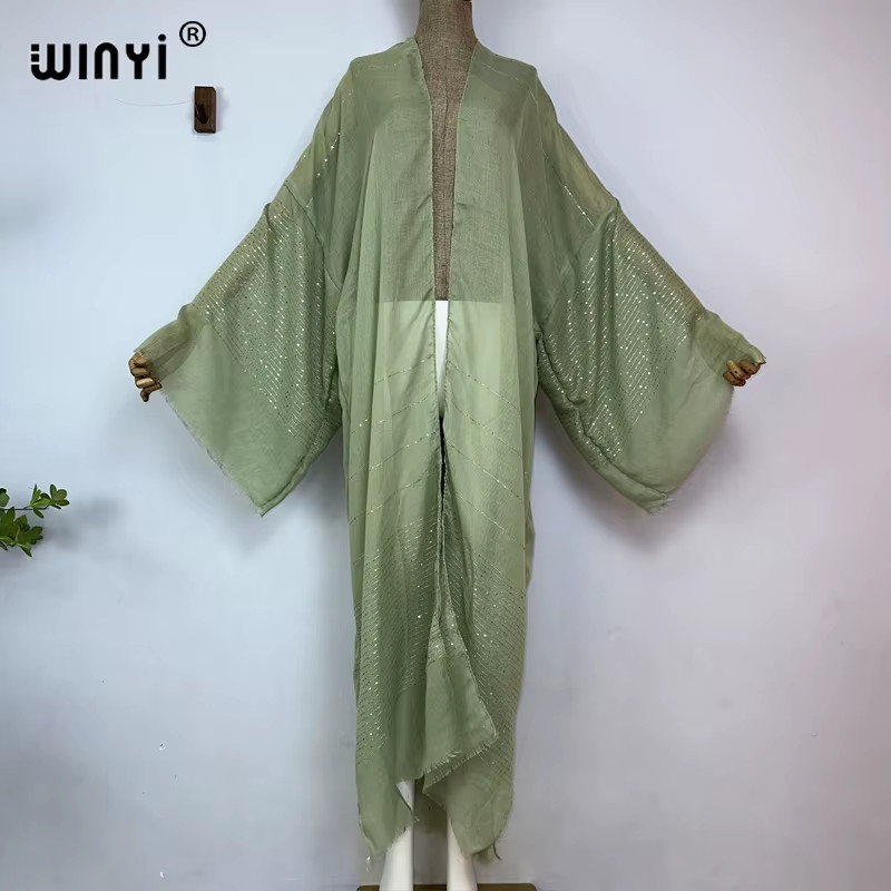 2023 Women Bohemian Gold Thread Monochrome Elegant Casual Dress African Cardigan