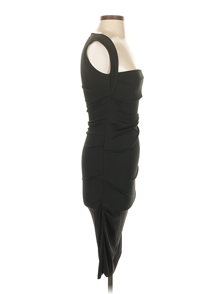 Nicole Miller Collection Black Ruched Bodycon Cocktail Dress Size S Excellent