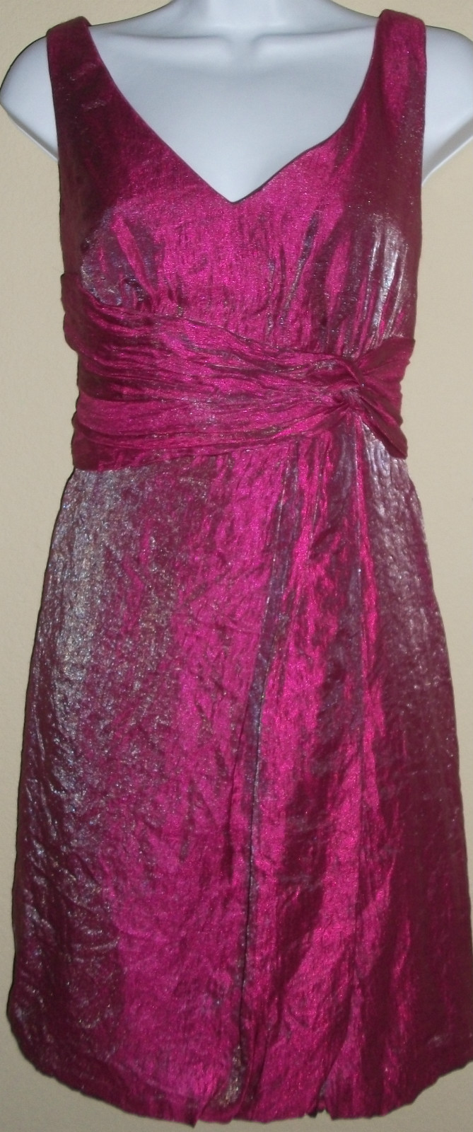 NWOT Genuine MAX AND CLEO shimmer wine berry pink bubble hem dress, size 8,10,12