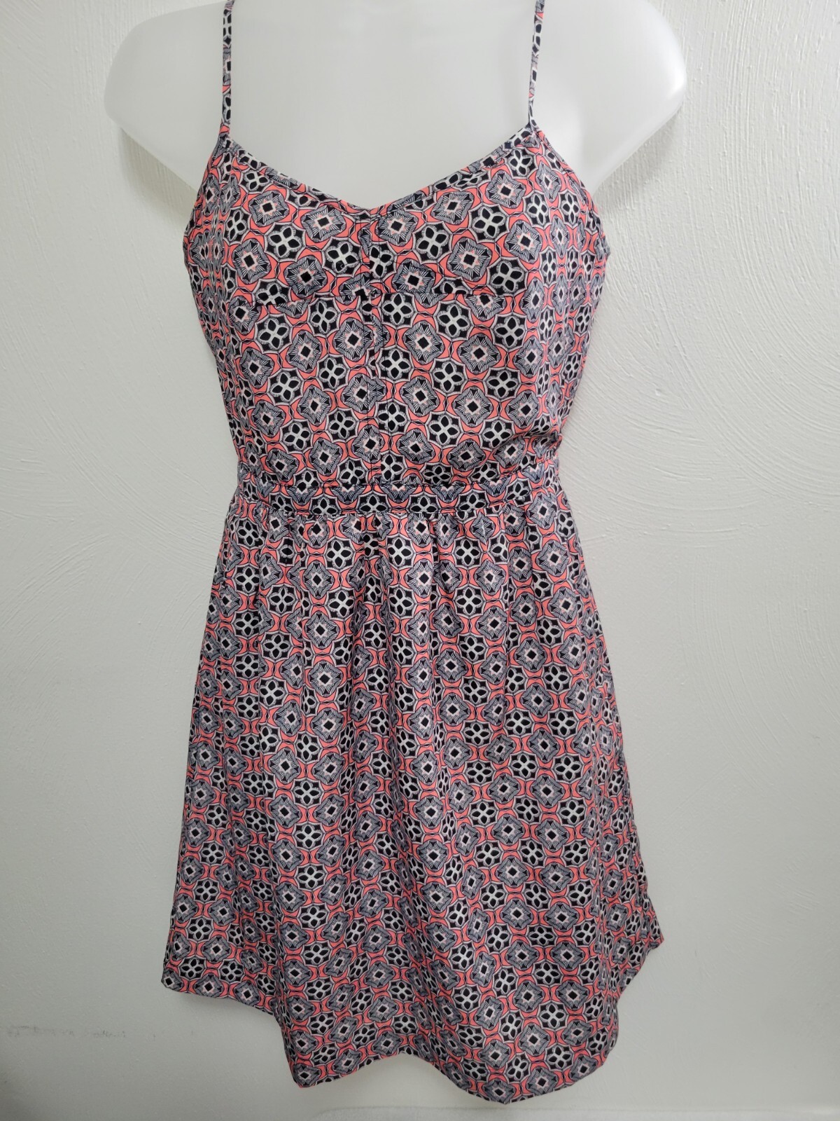 J Crew Size 2 Mini Sundress Soft Girl Pockets Geometric Flirty Girl *Flaw*