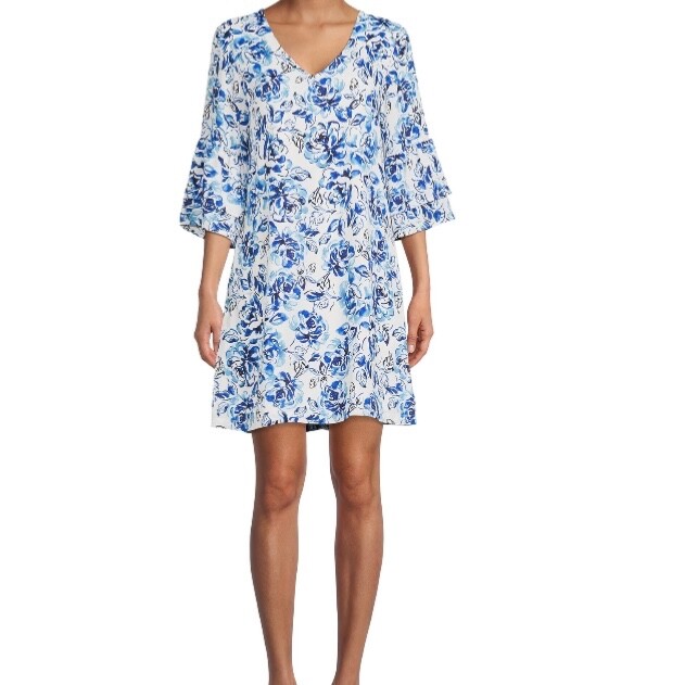 Nine.Eight Womens 2XL XXL Floral Dress V-Neck New NWT