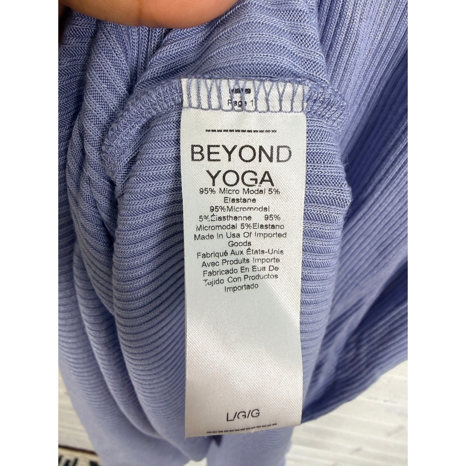 Beyond Yoga Formation Tank Dress Womens L Periwinkle Blue Ribbed Side Slit