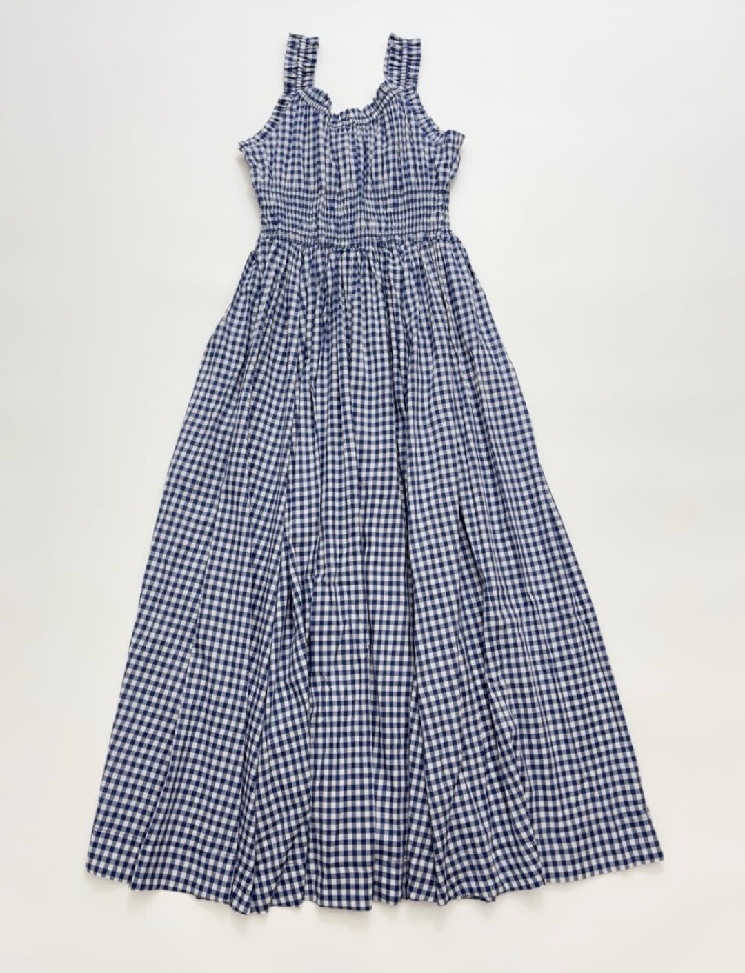 DOEN 25 Spring/Summer checkered printed cinched waist lace-up vest dress