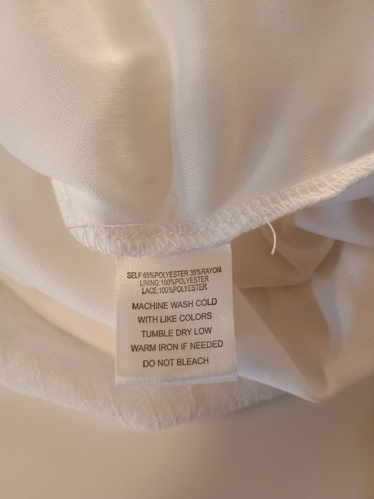 Indigo Rose 3/4 Sleeve Gauze & Lace Knee Length Beaded Tie White Swing Dress M