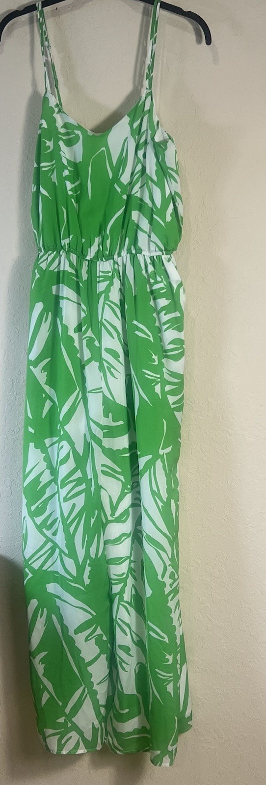 Lilly Pulitzer for Target Green White Palm Leaf Jumpsuit Wide-Leg Sleeveless M