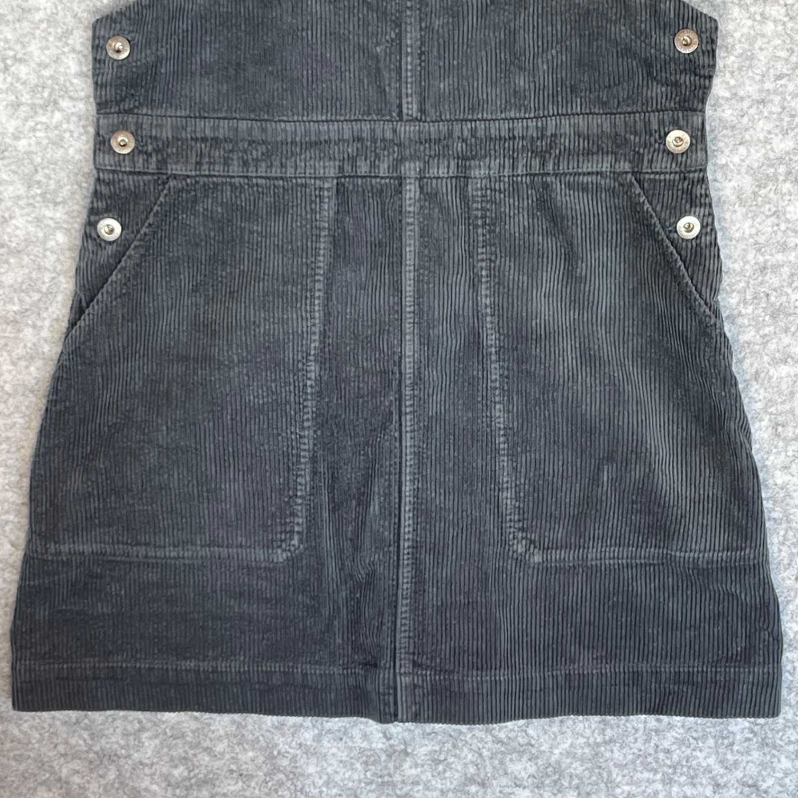 Finisterre Womens Corduroy Dungaree Dress UK 12 Blue Cotton Pinafore Casual Midi