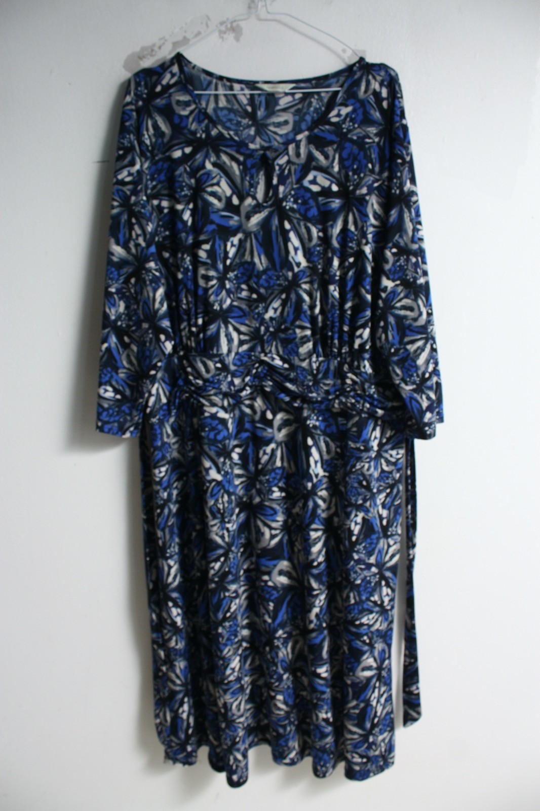 Ex High Street Womens Patterned Stretch Dress – Blue – Size 24 26 (e15)