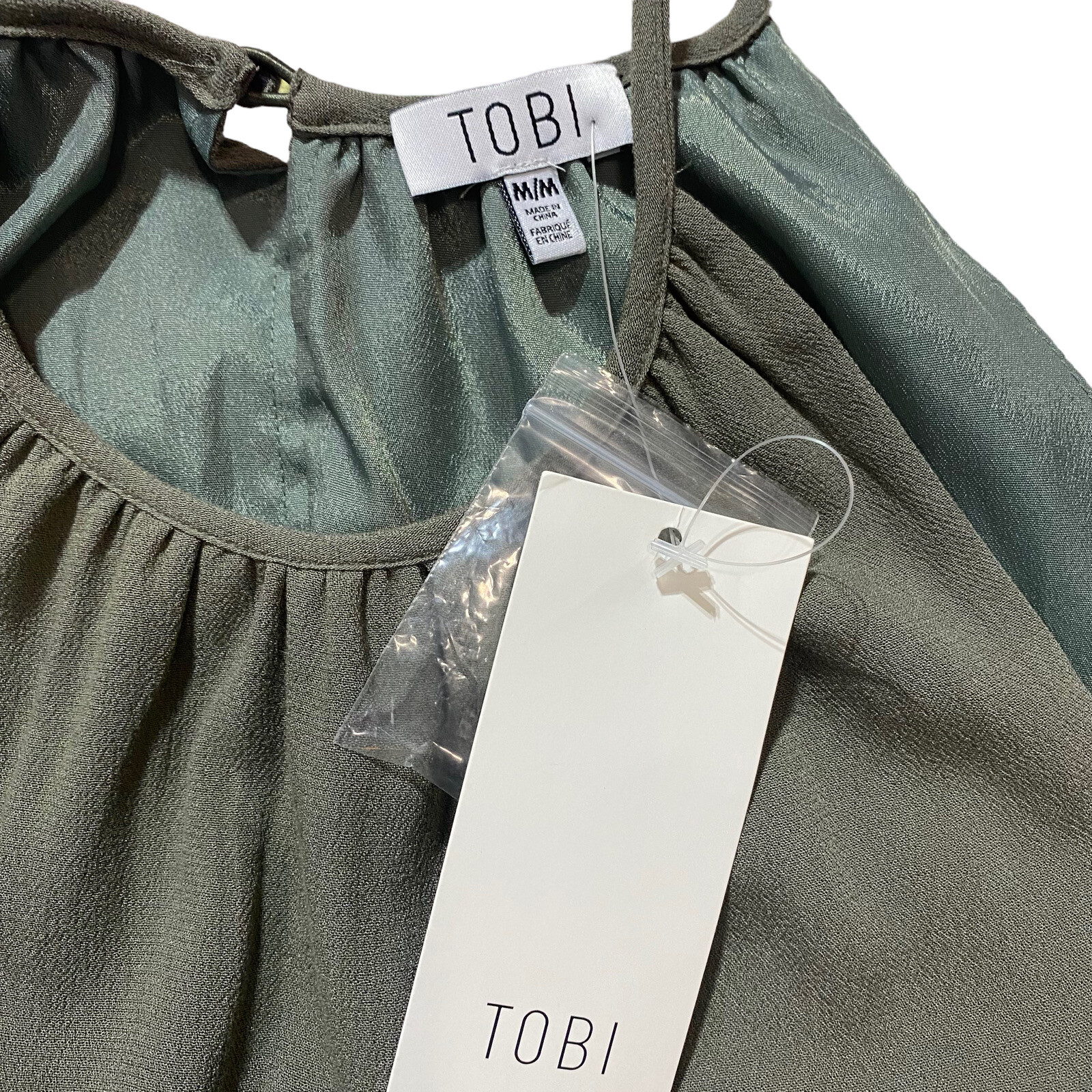 Tobi Dress Womens Medium Green Cold Shoulder Sleeve