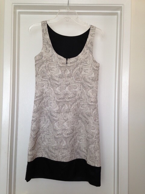 NWT MAX and CLEO LIGHT GOLD BLACK JACQUARD SLEEVELESS DRESS Sz 4 NEW