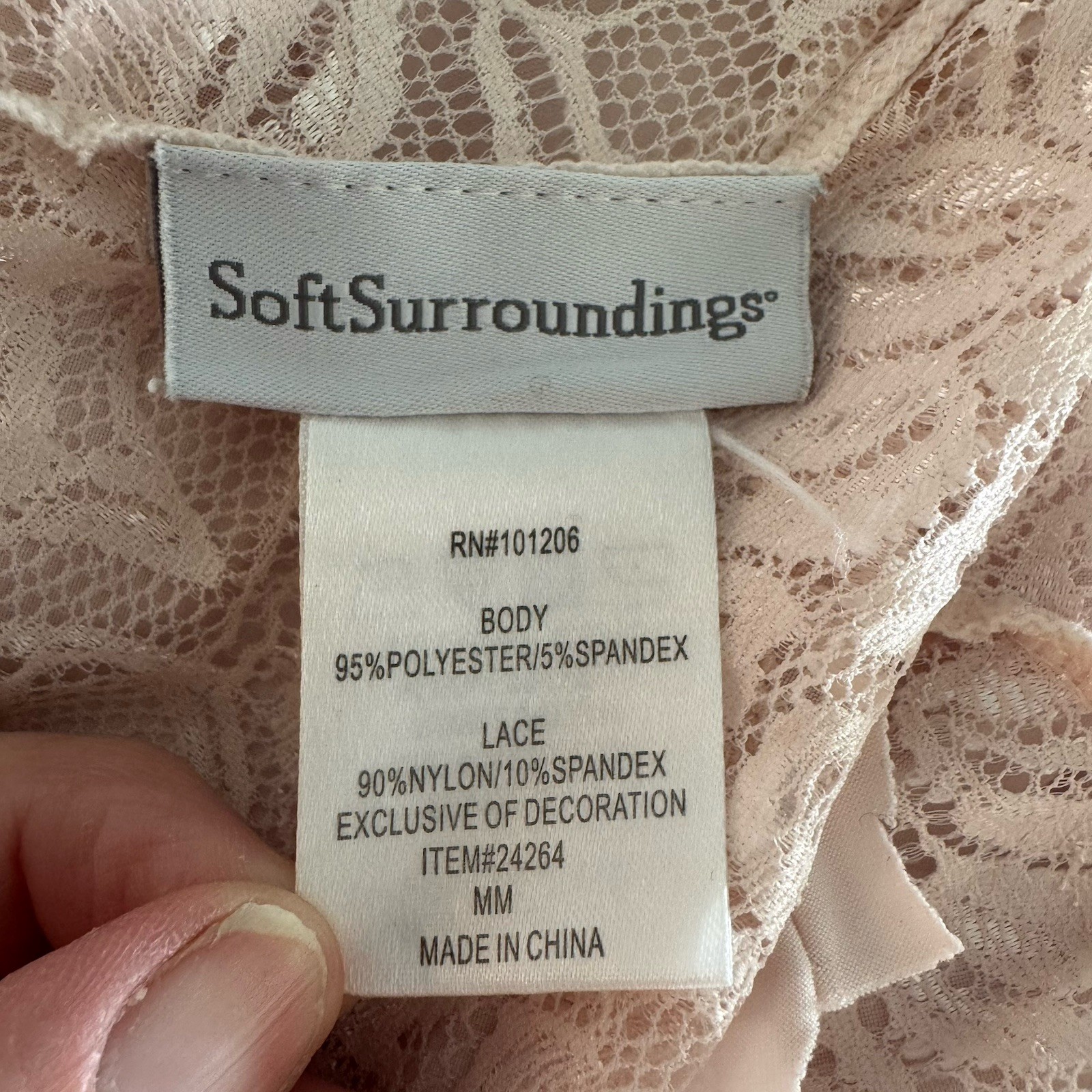 Soft Surroundings Lingerie Slip Dress Womens M Pink Feminine Classic Sexy Plunge