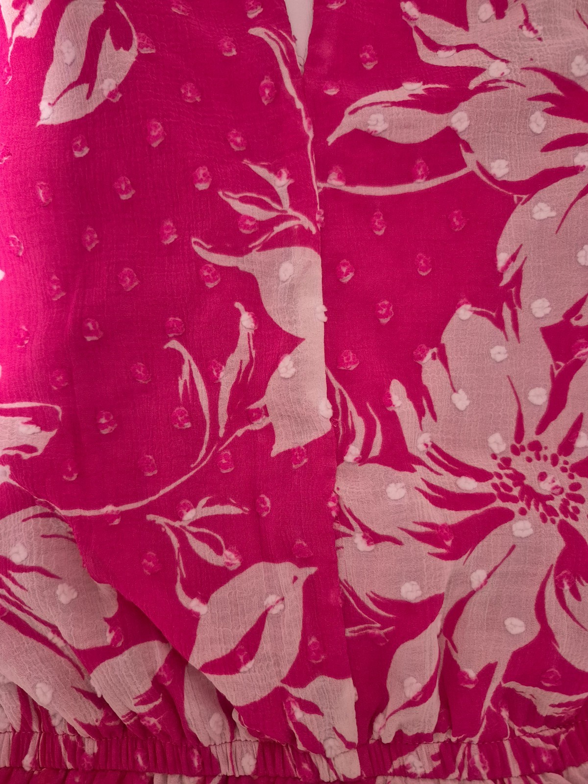 Torrid Pink Floral Mini Clip Dot Voluminous Babydoll Dress Plus Size 2 2X