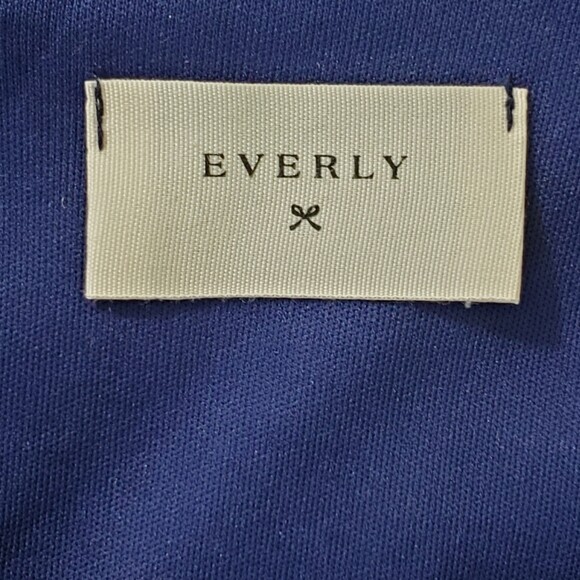EVERLY Blue, Brown, White Patterned Lined Dress, size Medium