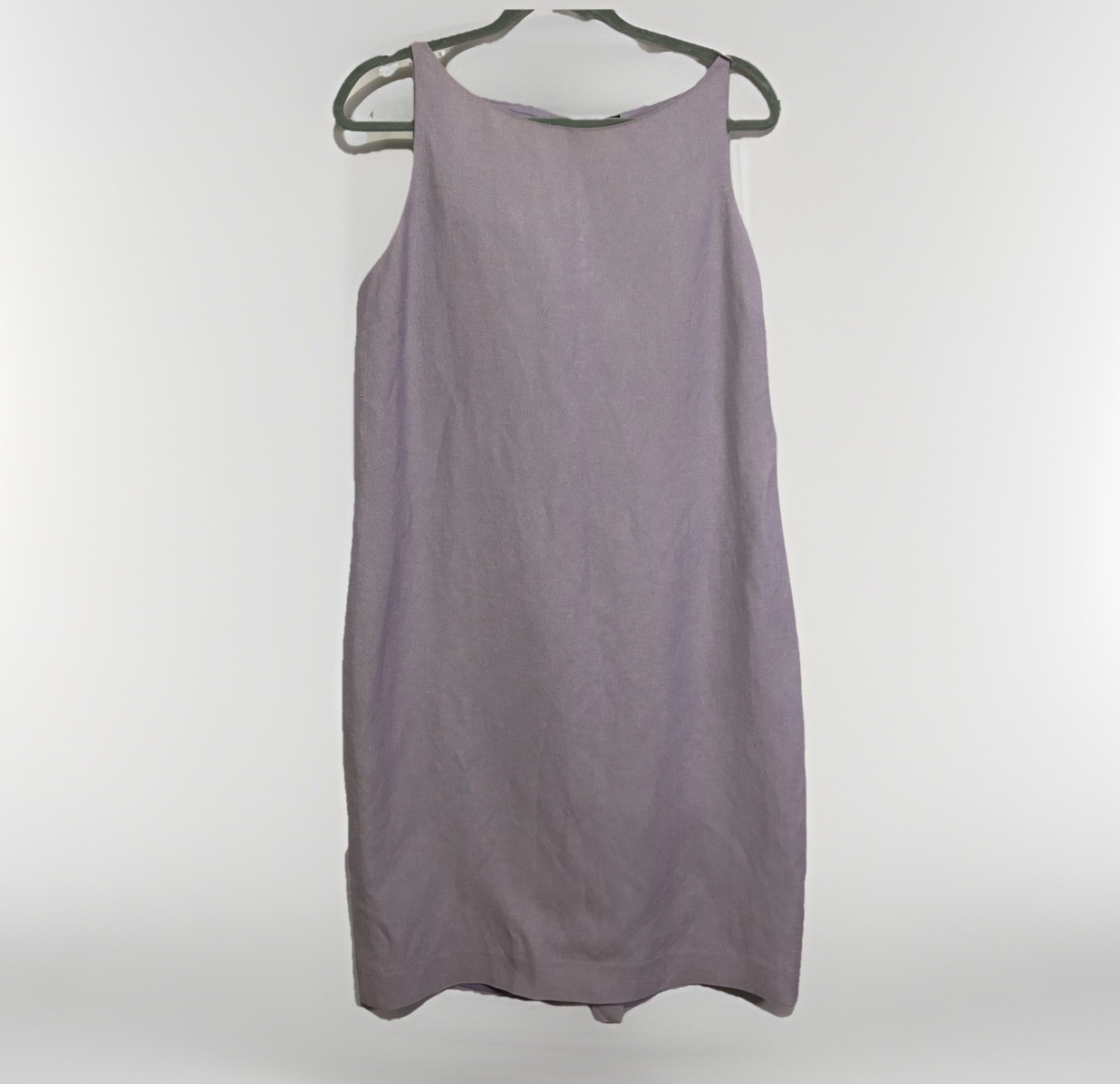 Dana Buchman Women’s Linen Blend Sheath Dress Lilac Purple Sz 12 90s Minimalist