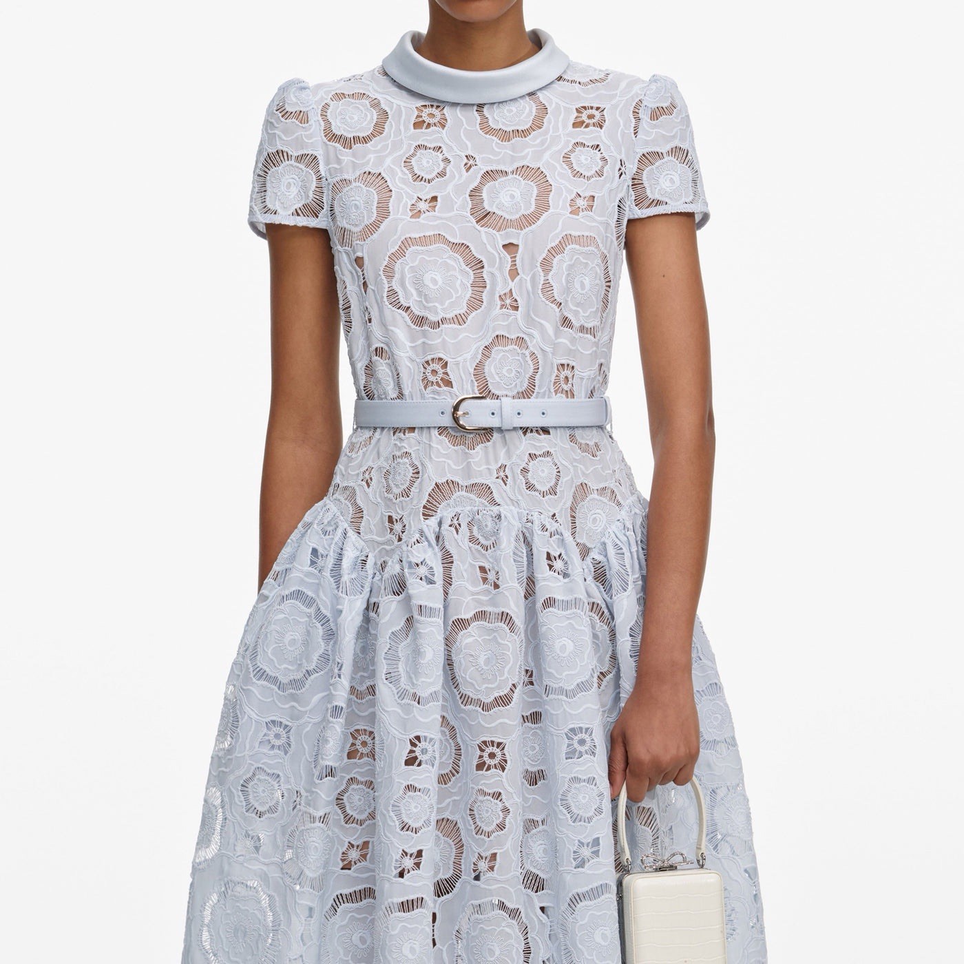 Self portrait BLUE FLORAL LACE MIDI DRESS $735 NWT Size US 10 UK 14