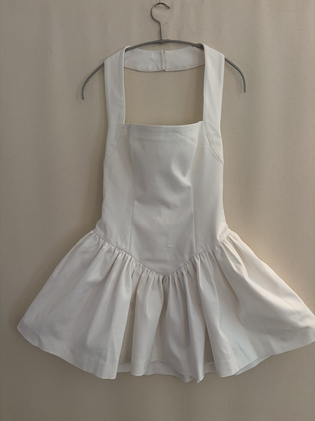 NWT Helsa Faille Halter Mini Dress White Small $258 Reformation Aritzia