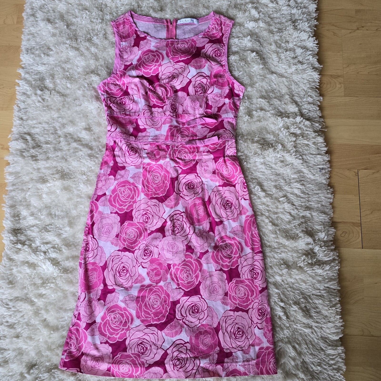 La Belle Women’s Mini Dress Floral Print Pink Barbie Core Size Small
