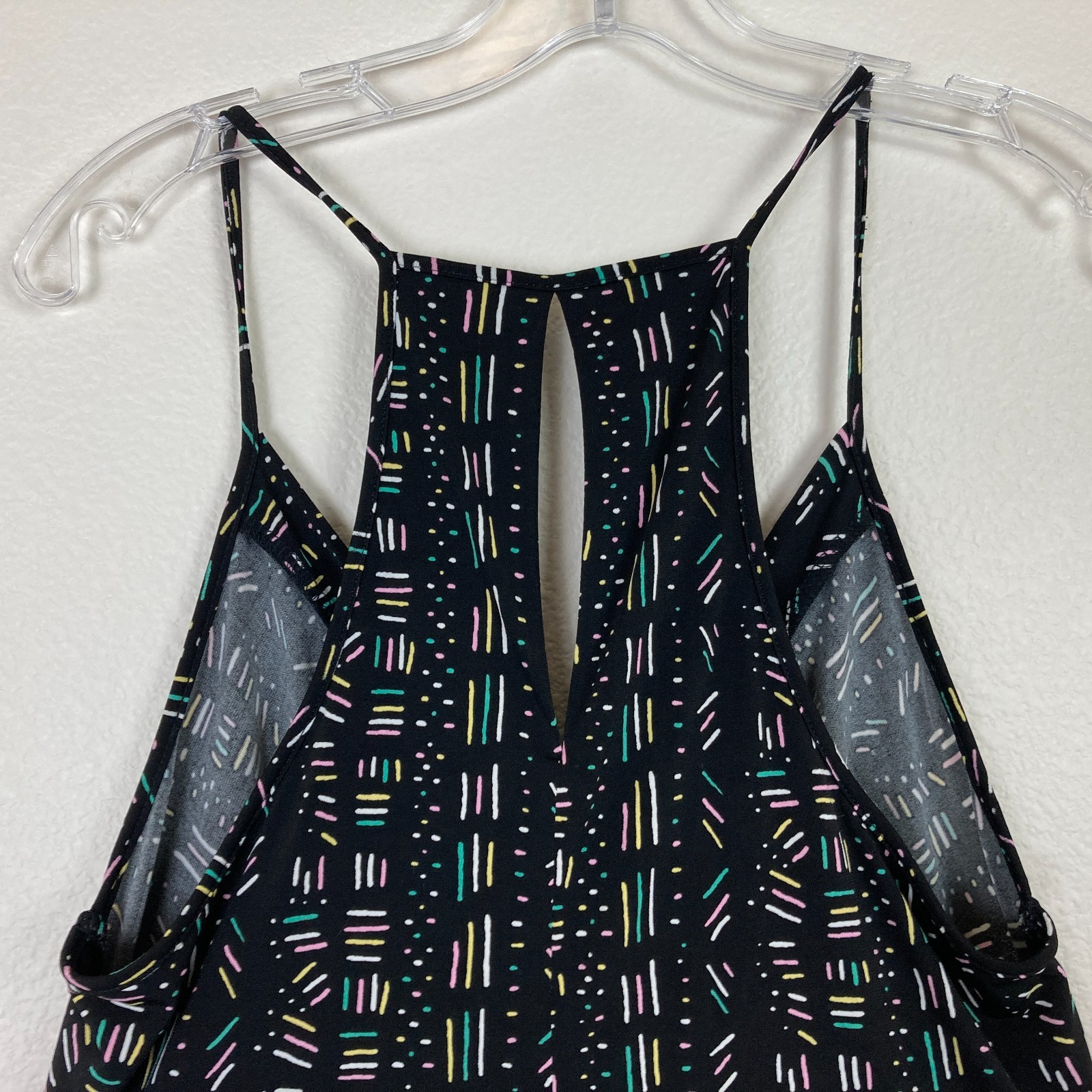 BCBGeneration Matchsticks Surplice Maxi Dress Size M Black Multi Strappy Pockets