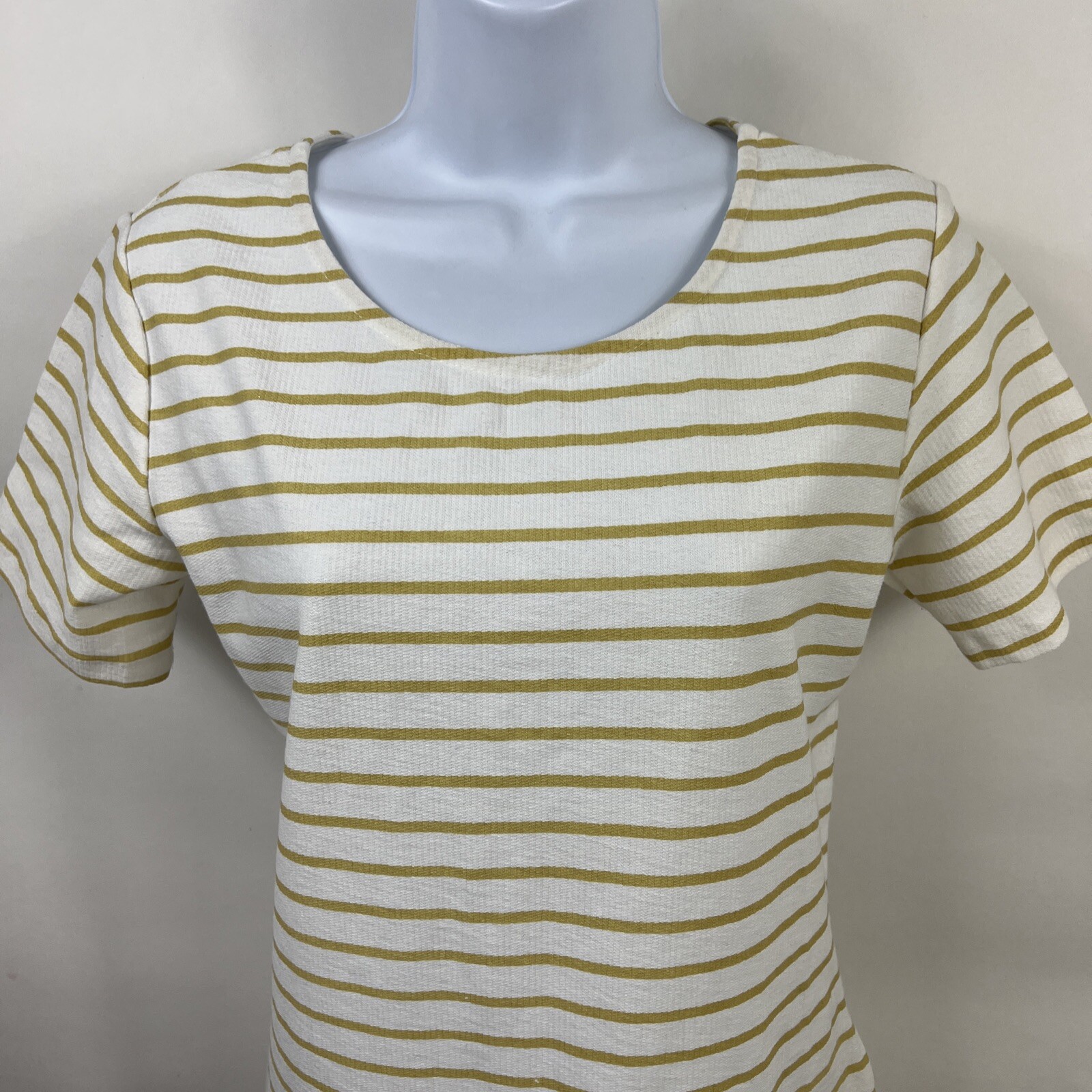 Wishlist Dress Womens Small Short Sleeve 100% Cotton Striped Pockets Knee Length