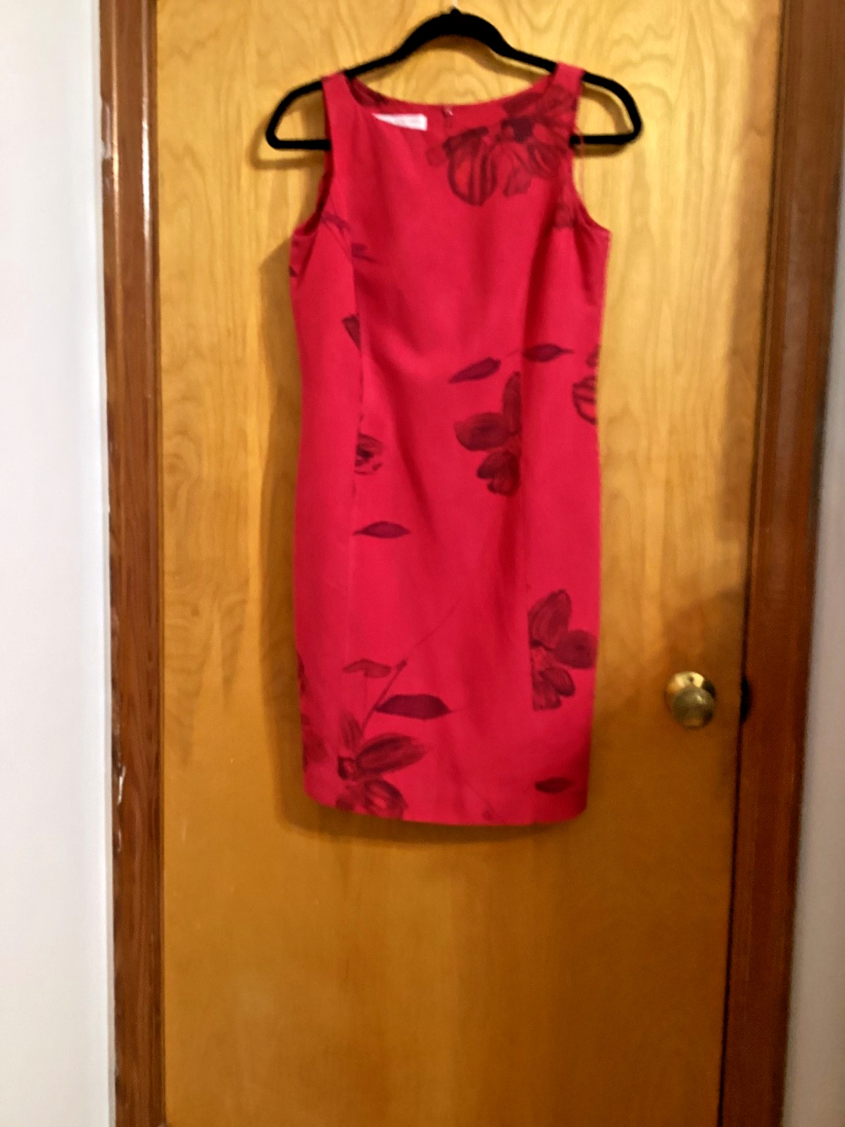JONES NEW YORK PETITE Women’s Linen/Silk Sleeveless Lined Zip RED Dress Size 8P