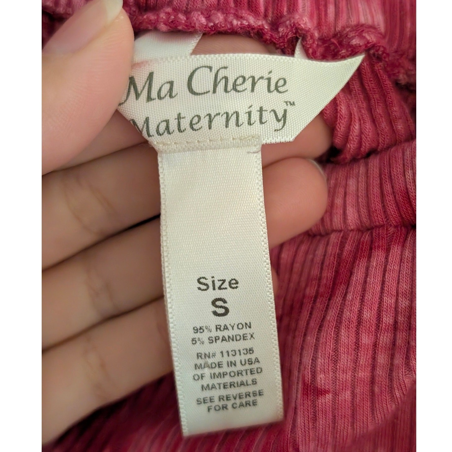 Ma Cherie Maternity Off the Shoulder A-Line Dress Tie Dye Wine Pink Size S
