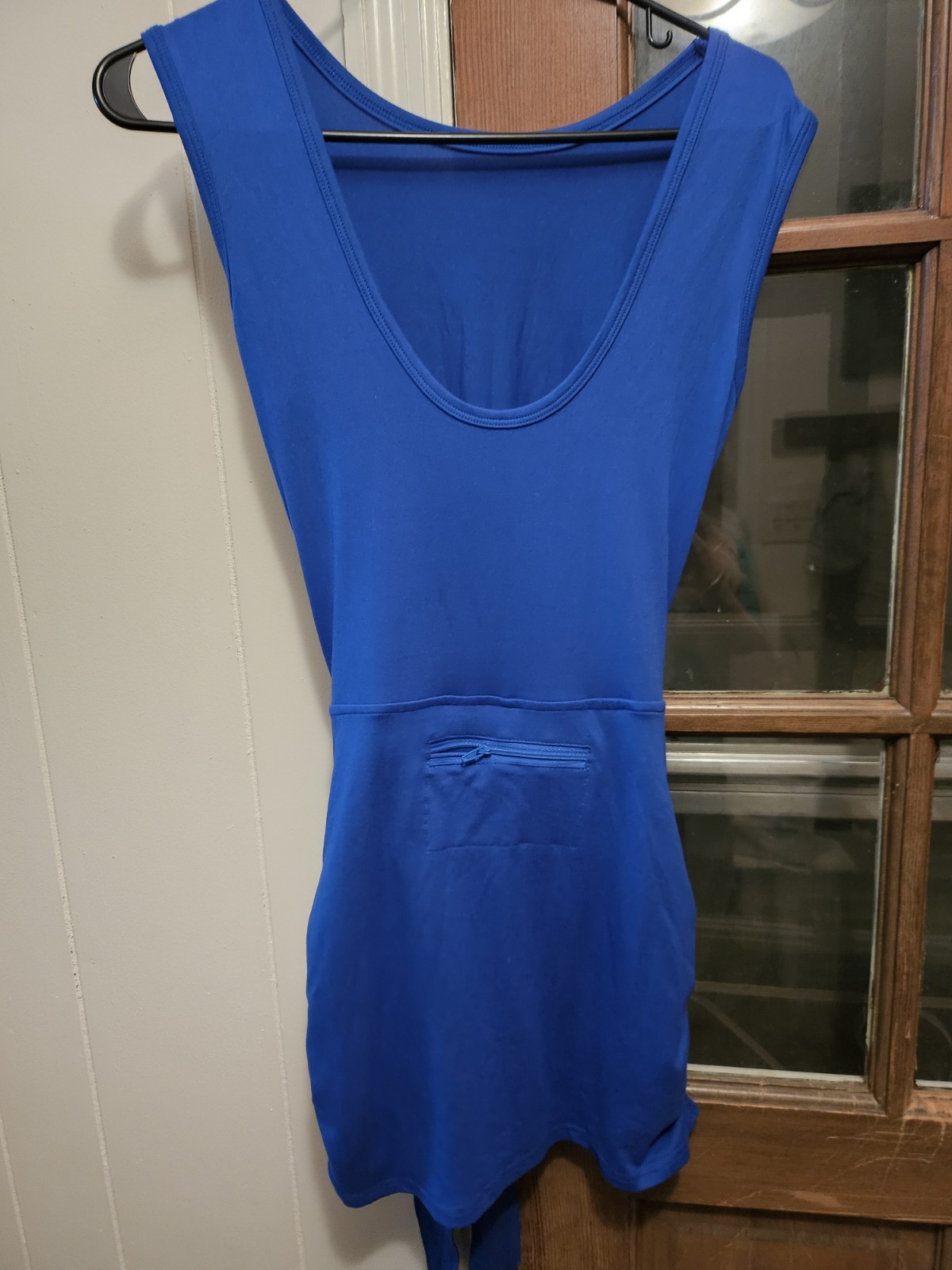 Athletic Type 1 Piece Shorts Set. Royal Blue. Bow In Front. Back Zipper.Small