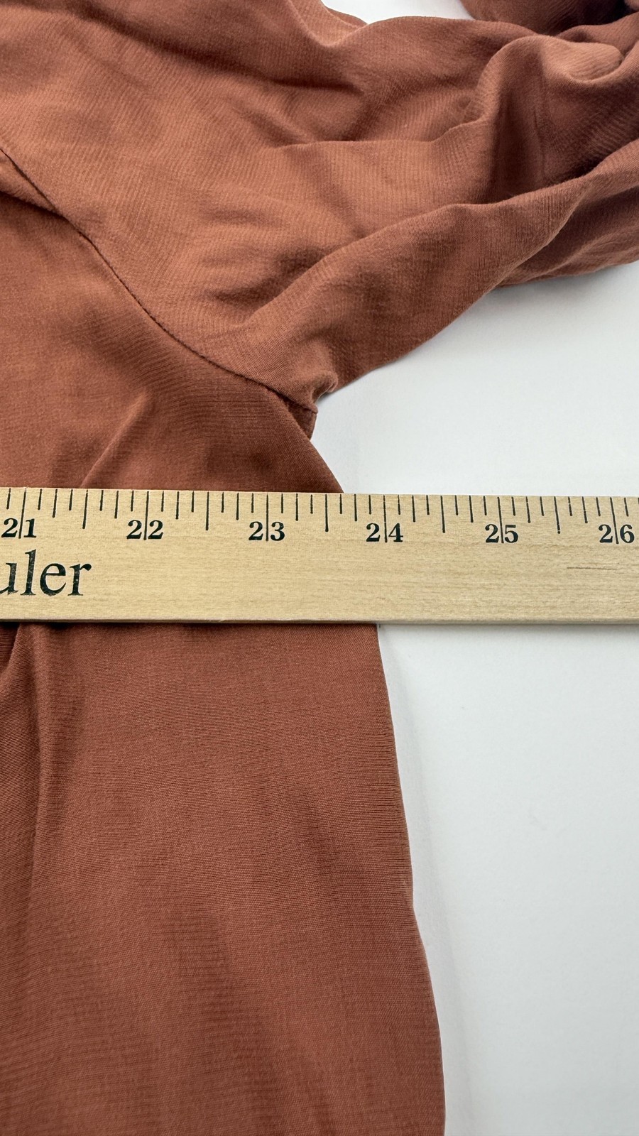 Flawless Dress Womens Large Brown Button Front Collared 3/4 Sleeve Rayon Blend
