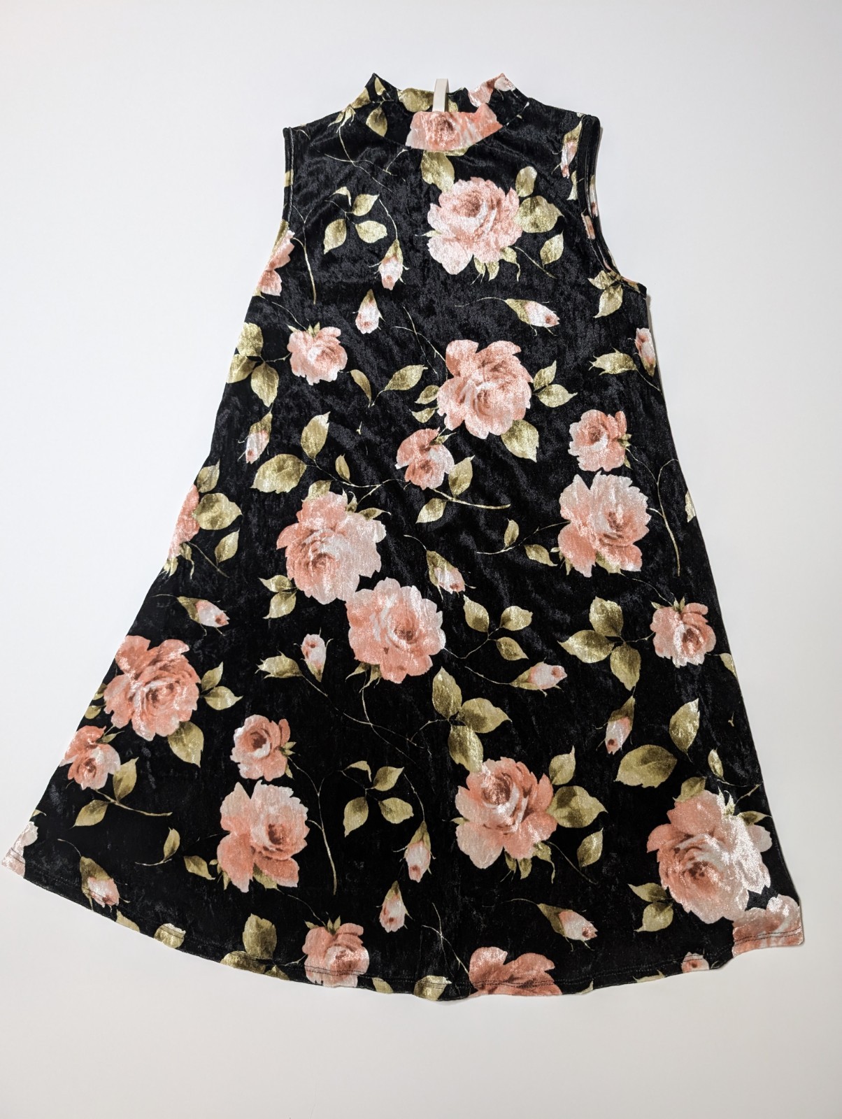 Red Lolly Women’s Sleeveless Velvet Floral Print Midi Dress Size Medium