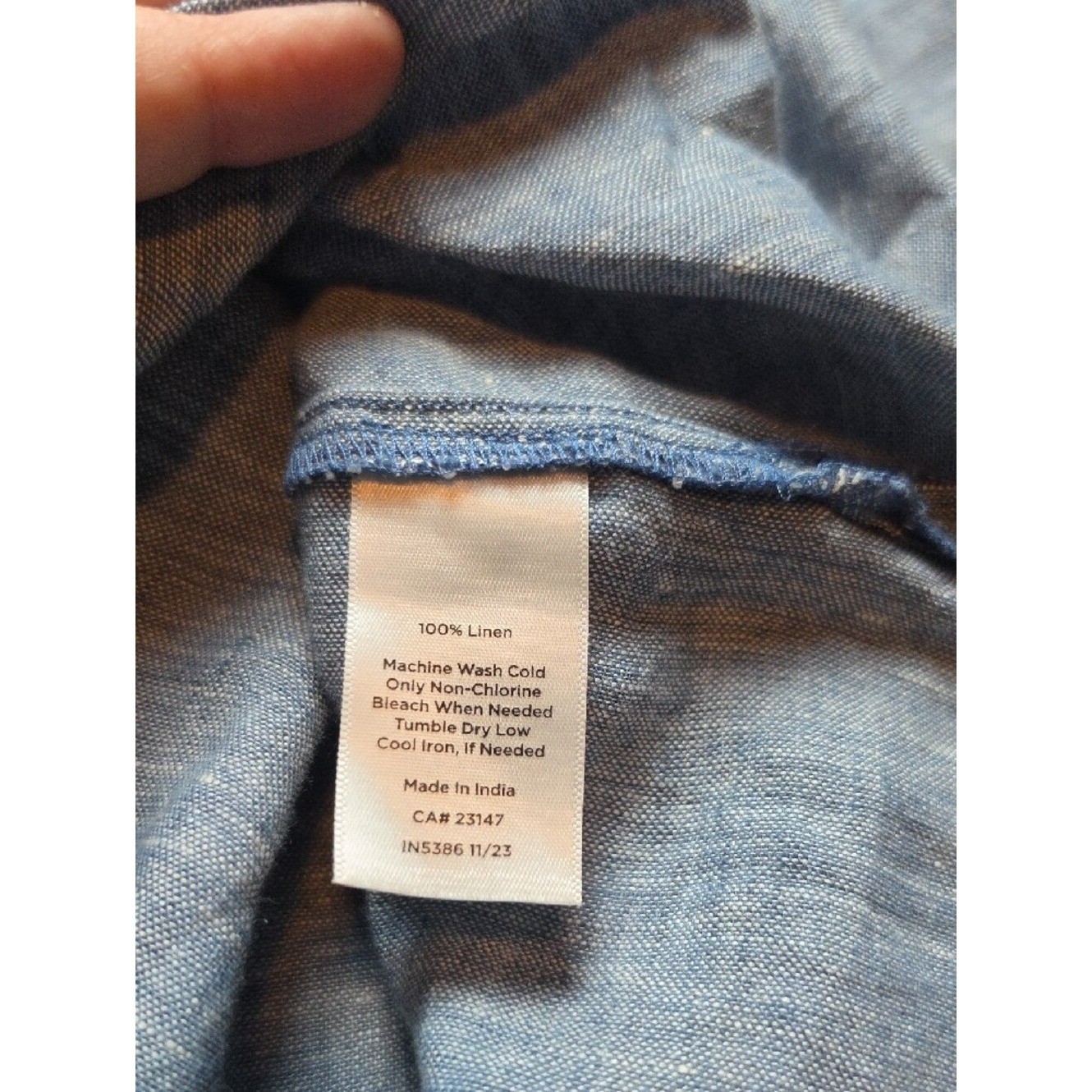 HAVEN WELL WITHIN | 100% Linen Chambray Button Front Midi Shirt Dress | XL