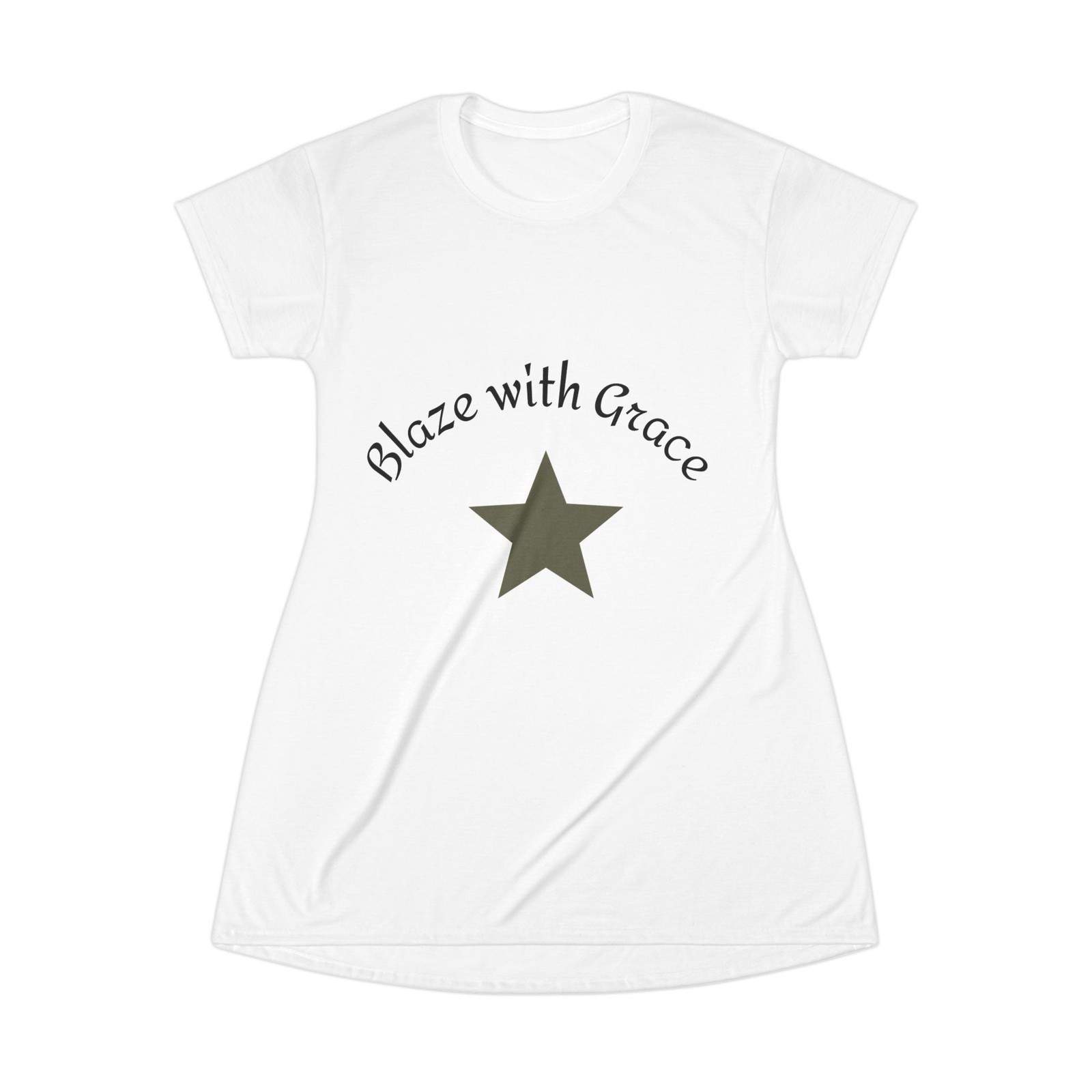 Blaze with Grace Star T-Shirt Dress | Script Typography