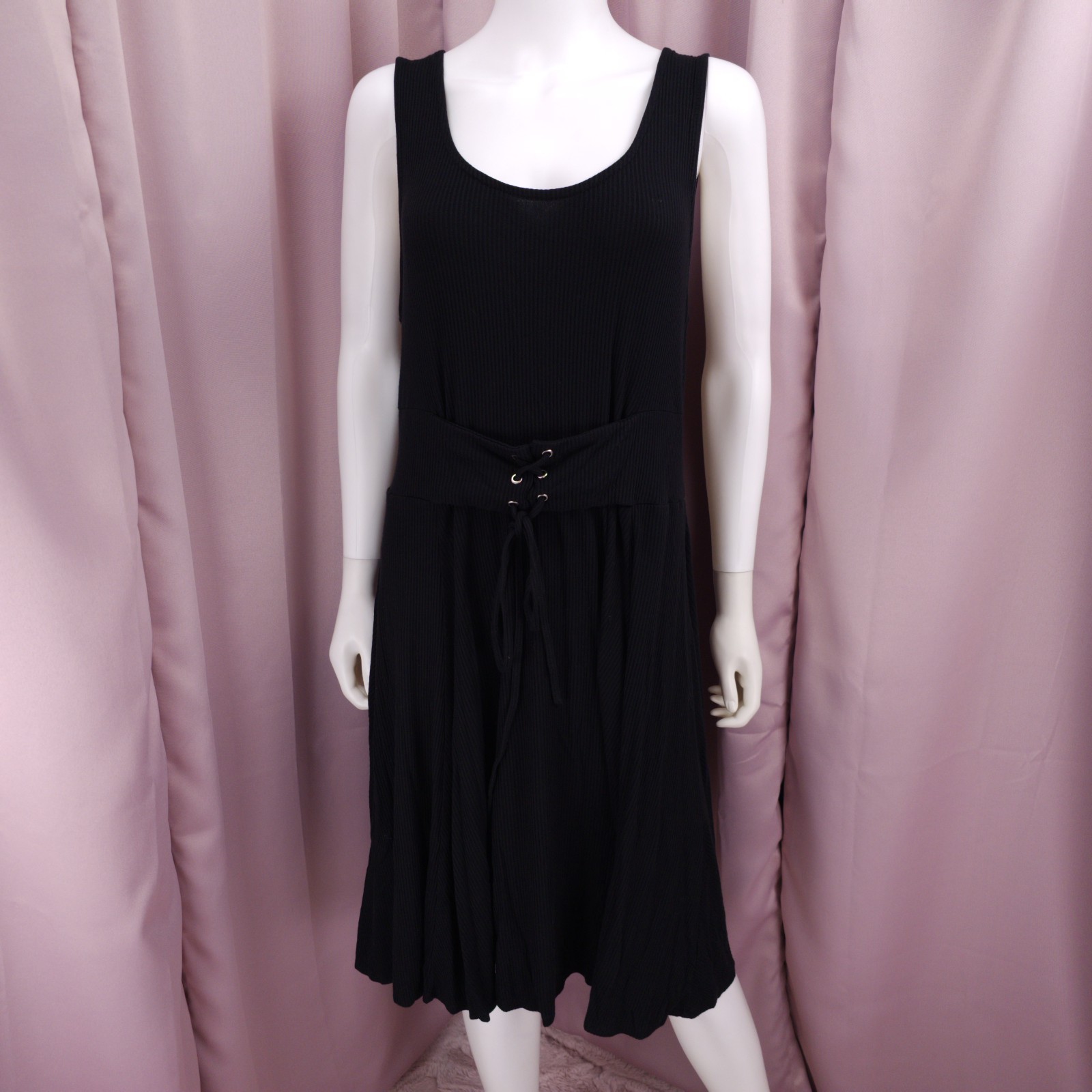 Torrid Women’s Black Scoop Neck Rib-Knit Sleeveless Tank A-Line Dress 2 / 2X