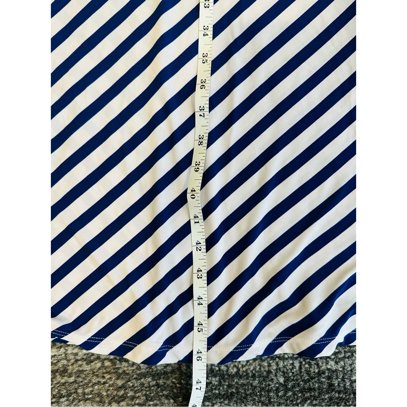 Lauren Ralph Lauren Blue White Striped Surplice Midi Dress Size 6 Coastal Preppy