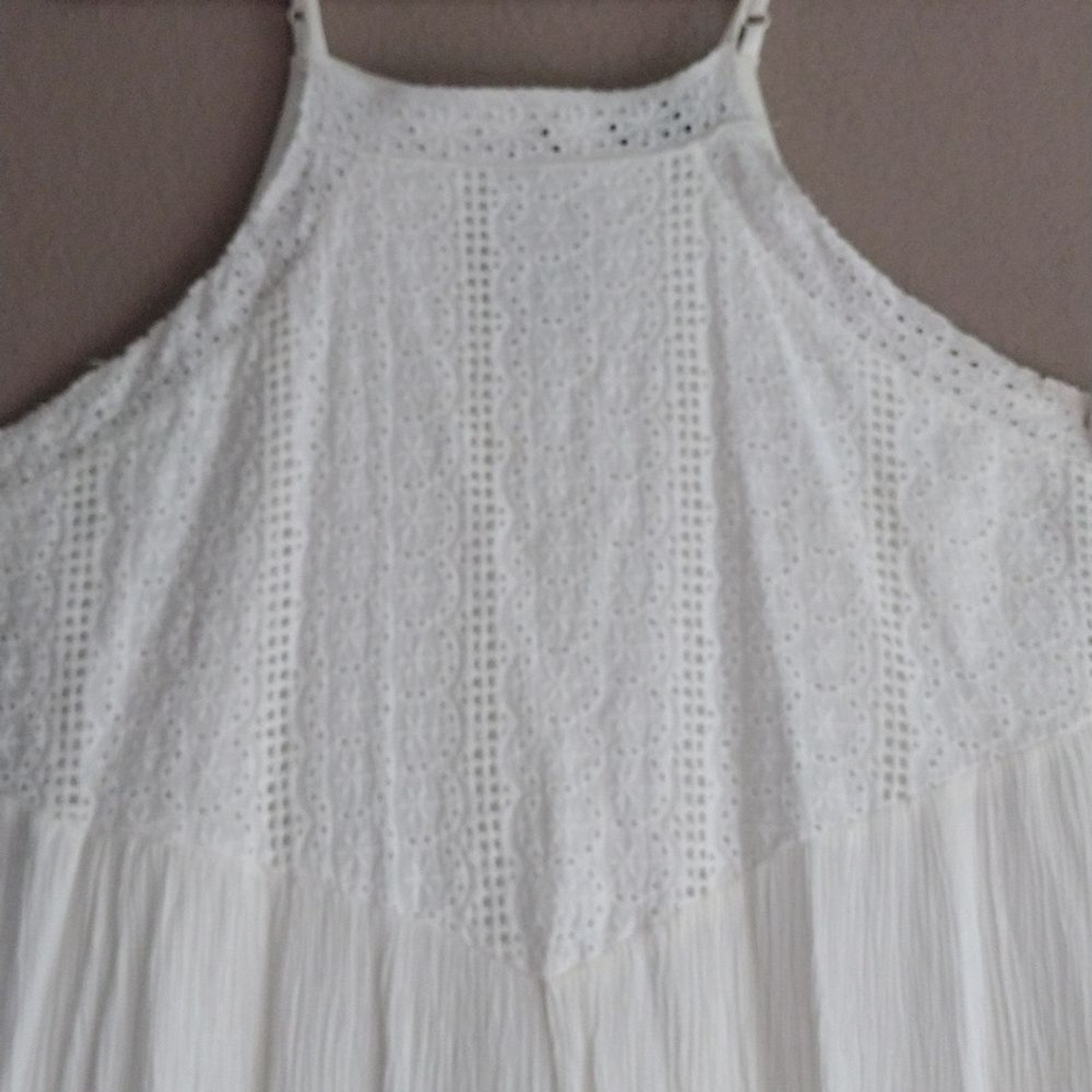 As U WISH MEDIUM WHITE EGG SHELL DRESS KEYHOLE BACK ADJUSTABLE STRAPS LINED