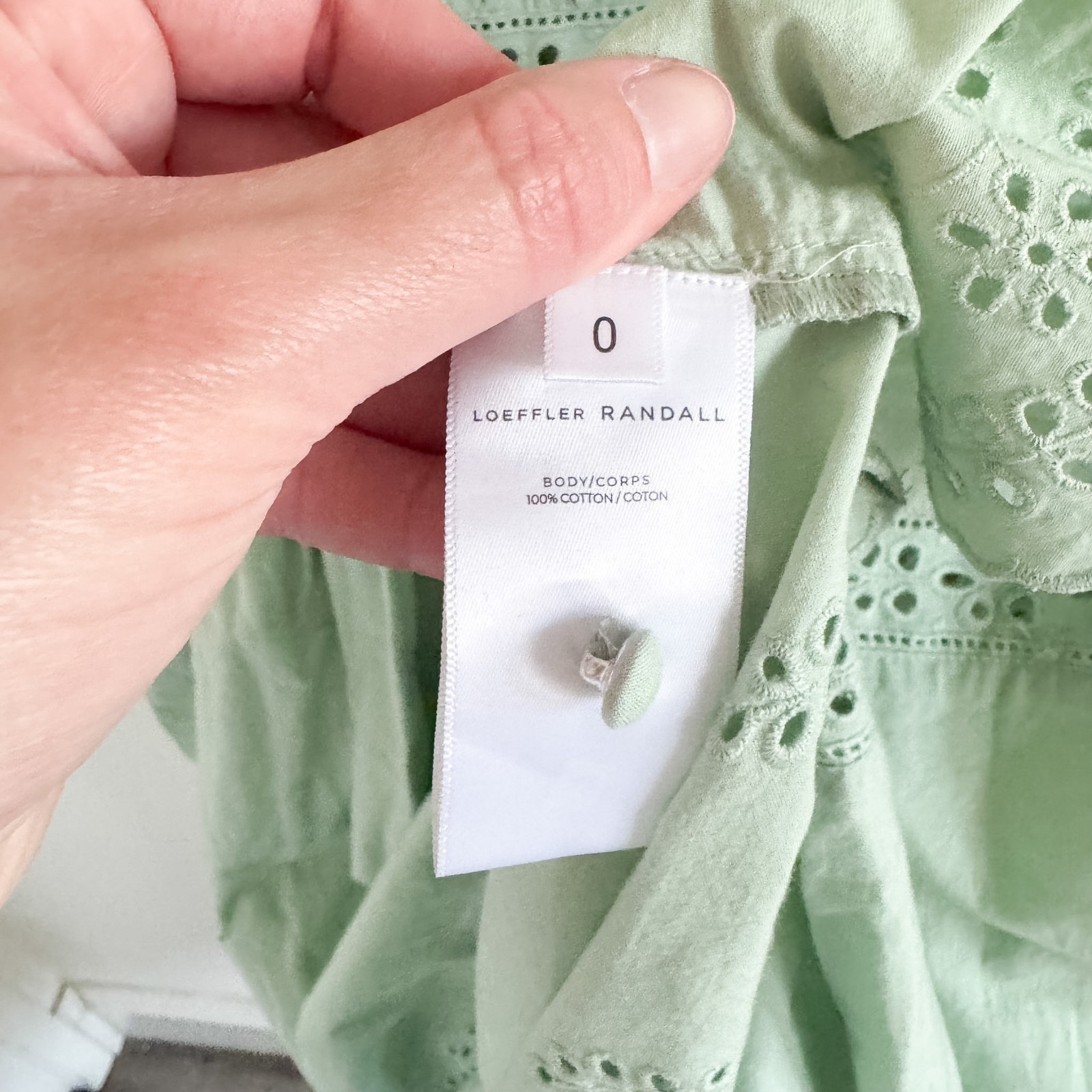 NWT Loeffler Randall Mint Green Eyelet Thelma Midi Dress 0
