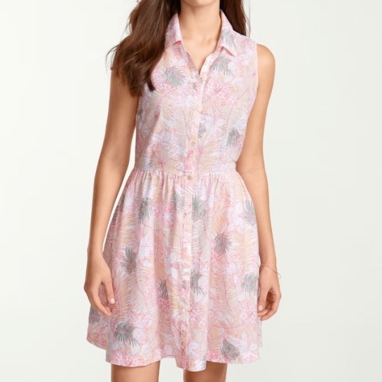 Tommy Bahama Womens Dress Size L Pink Tropical Sleeveless Que Sera Serafina