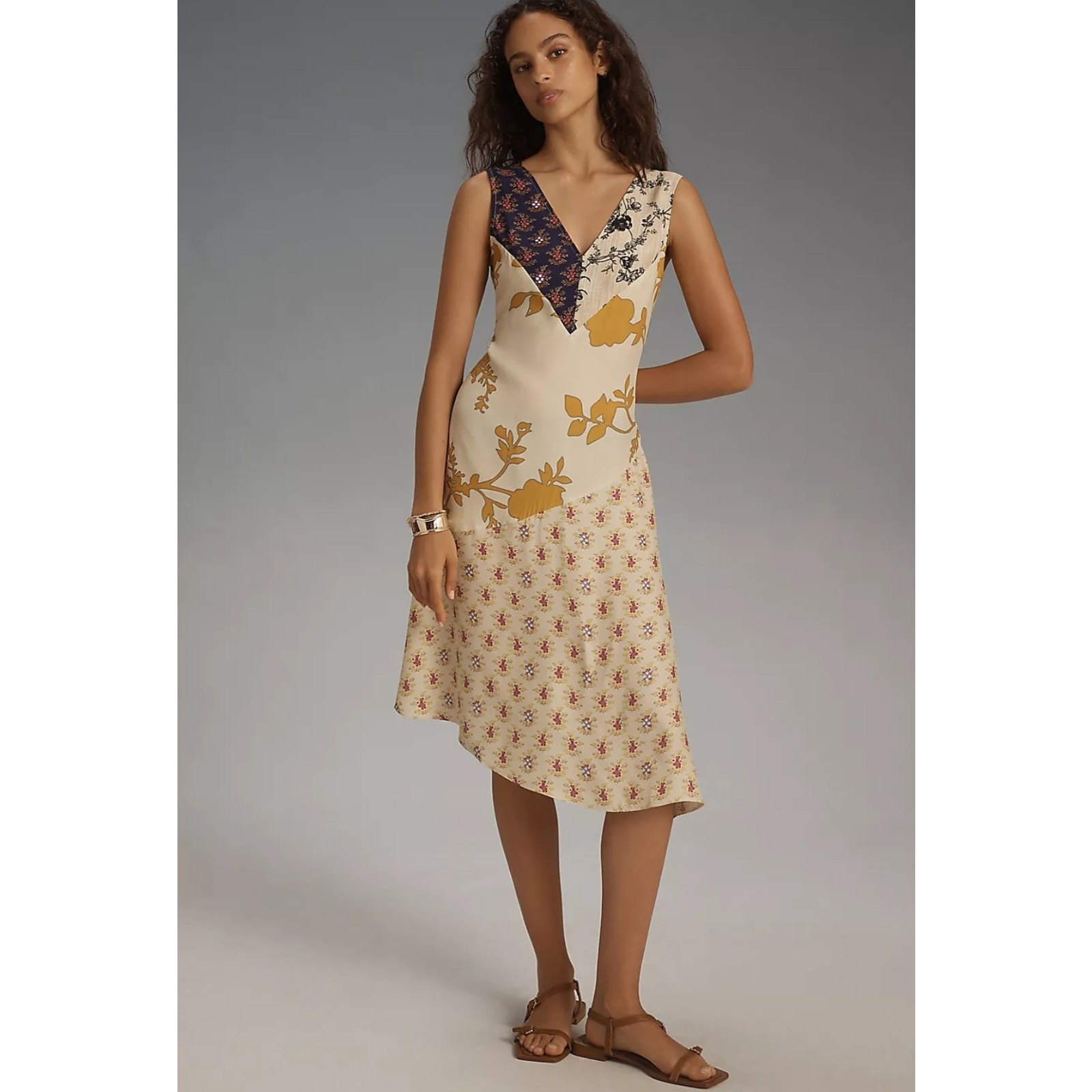 NWT ANTHROPOLOGIE Plenty by Tracy Reese Sleeveless Asymmetrical Midi Dress SMALL